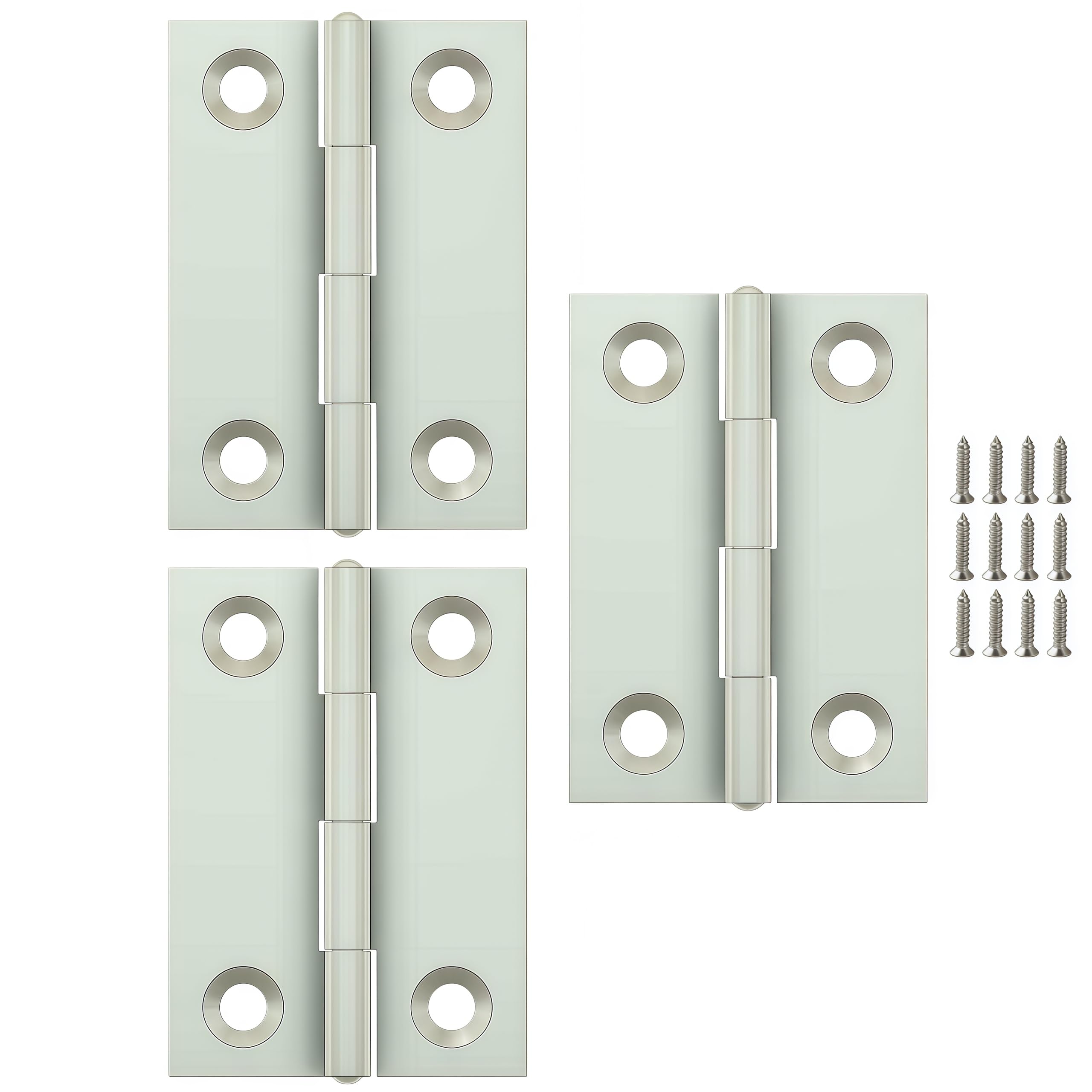 Vbnexyr Regular Door Hinges 3 Pack Of Stainless Steel Folding Hinges For Cabinets Casement Hinges And Door/Window Hardware With Screws 44 * 31 * 1.0Mm [4 Holes]