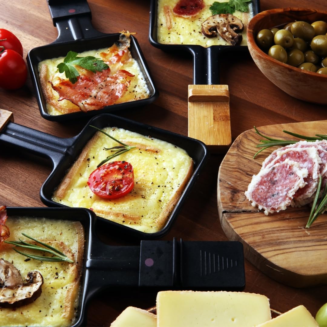 Hofmeister Holzwaren|8x Grattoir à Raclette En Bois, Protège Les Poêlons à Raclette Enduits, Spatule à Raclette Résistante à La Chaleur D'Europe En Hêtre Local|1x Jeu De 8 Grattoirs | 13cm