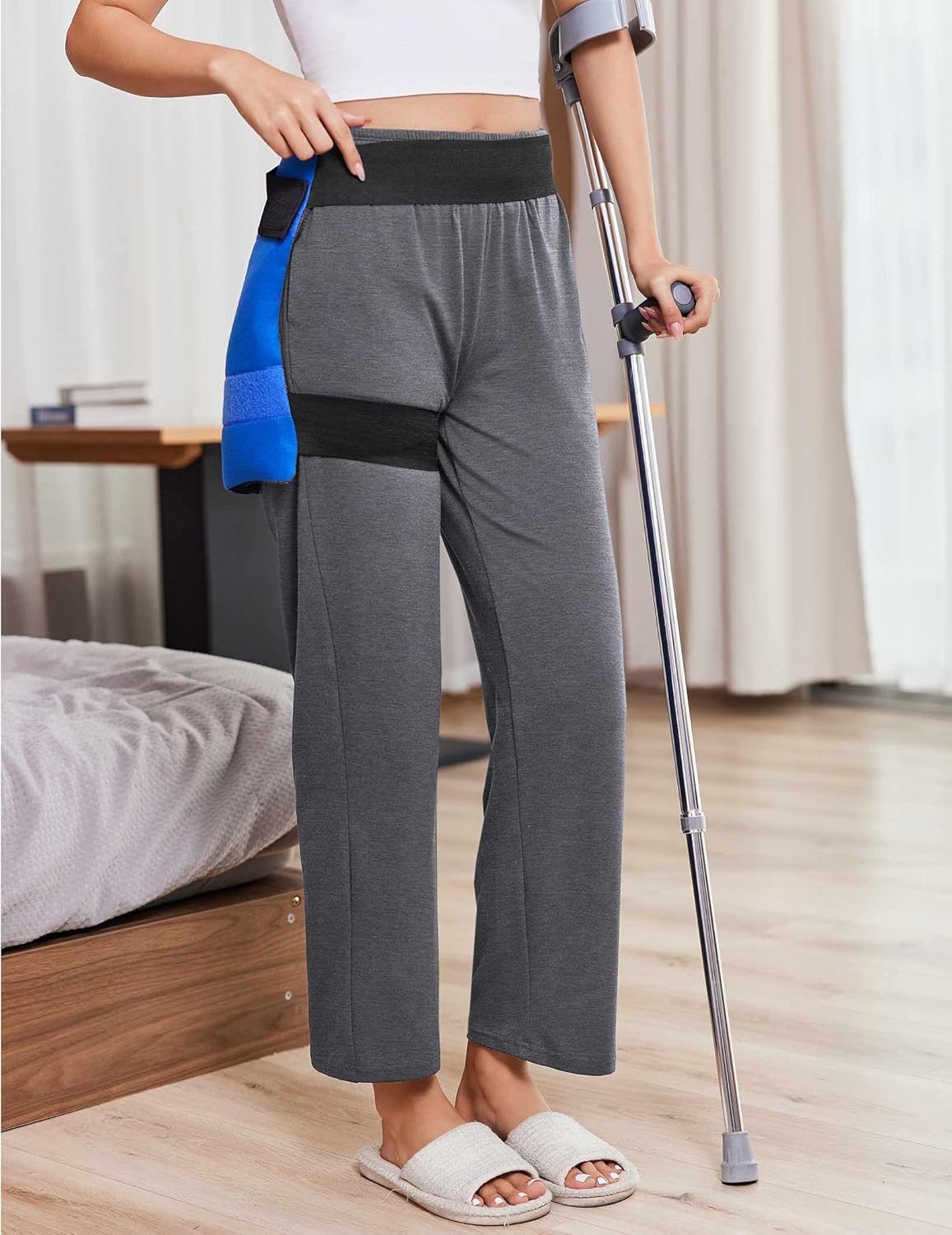 Deyeek Women's Tear Away Pants for Hip Replacement After Surgery Post Surgery Pants for Women Easily Touch 2 Sides Closure - Image 3