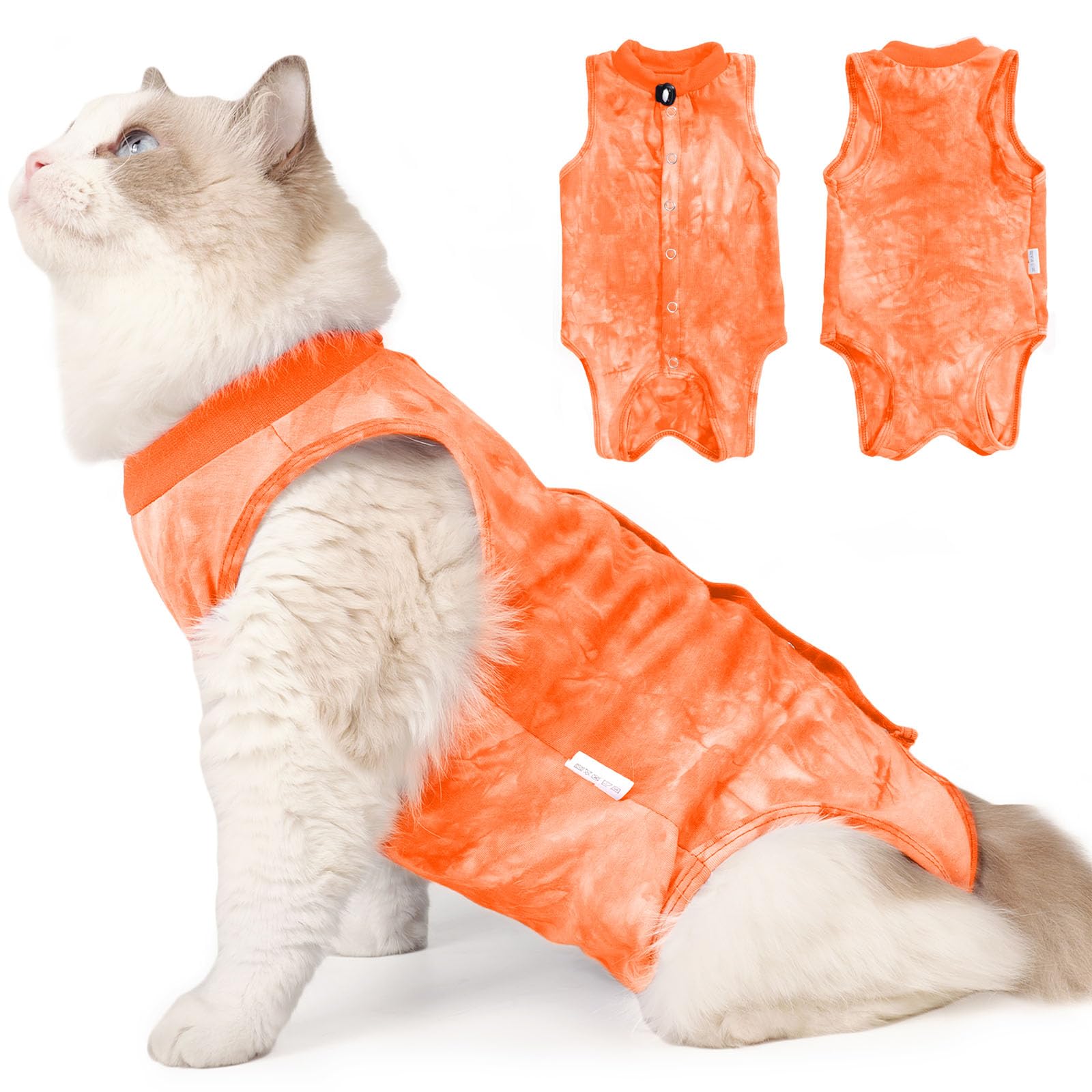 LIANZIMAU Body Post Operatorio Gatto Femmina Tuta Gatto Post Intervento Tutina Gatto Post Operatoria Tuta di Recupero per Gatto Dopo Chirurgia Gattino Sterilizzazione Vestiti per Gatti