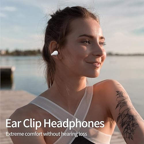 Miniatura 9 de Auriculares con clip para los oídos, auriculares abiertos Bluetooth 5.3 con micrófonopantalla, clips inalámbricos para los oídos, auriculares