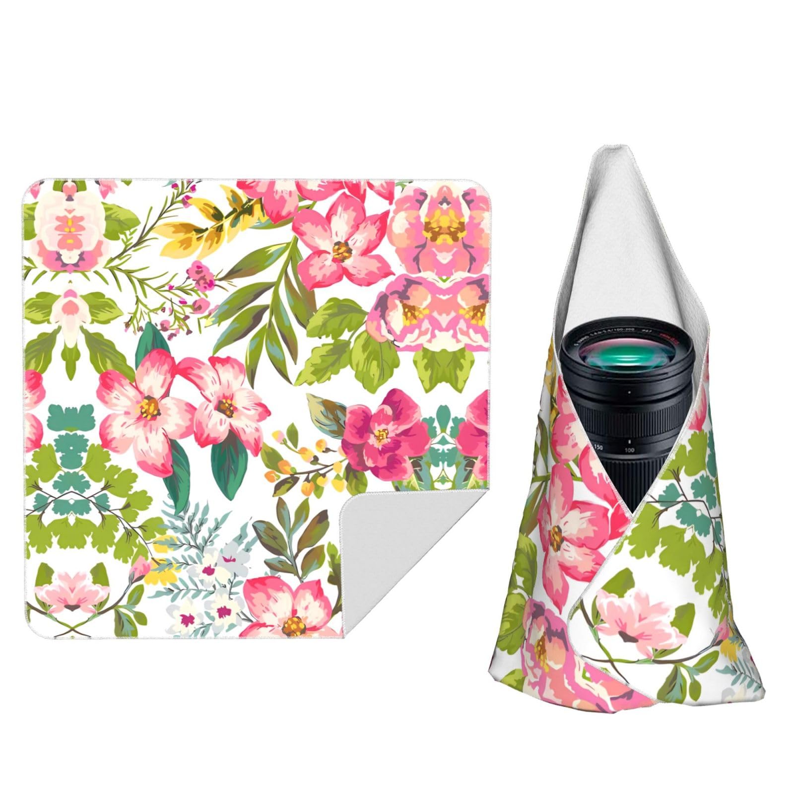 Zhaoyugoods Black Hibiscus Flowers Camera Wrap Cloth