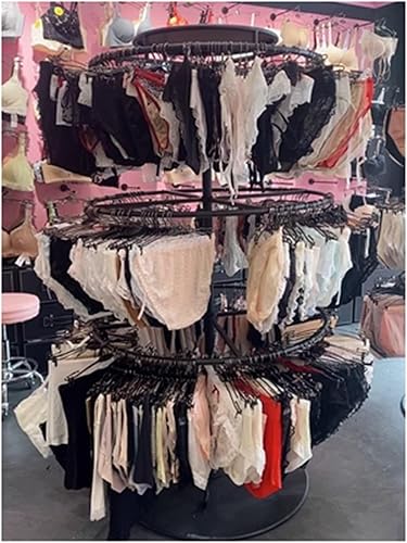 Miniatura 10 de Estante de exhibición de ropa de pie, estante de ropa redondo portátil al por menor, soporte de exhibición de sujetador de pantalones cortos,