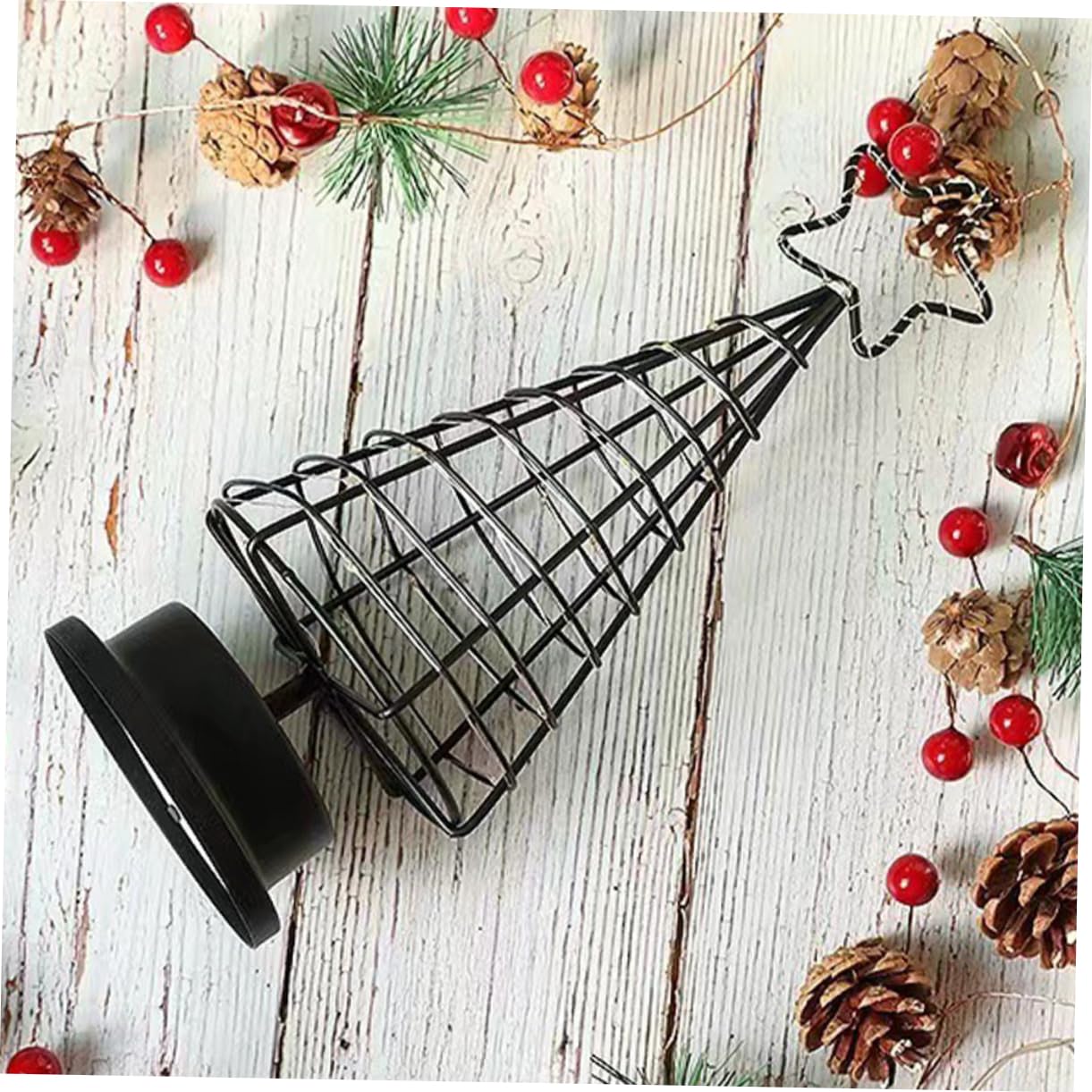 VOSAREA Iron Christmas Tree Lamp Decorative Tabletop Xmas Tree Light for Holiday Ambiance Iron Xmas Tree Ornament for Bedside Desk Christmas Decorations Warm