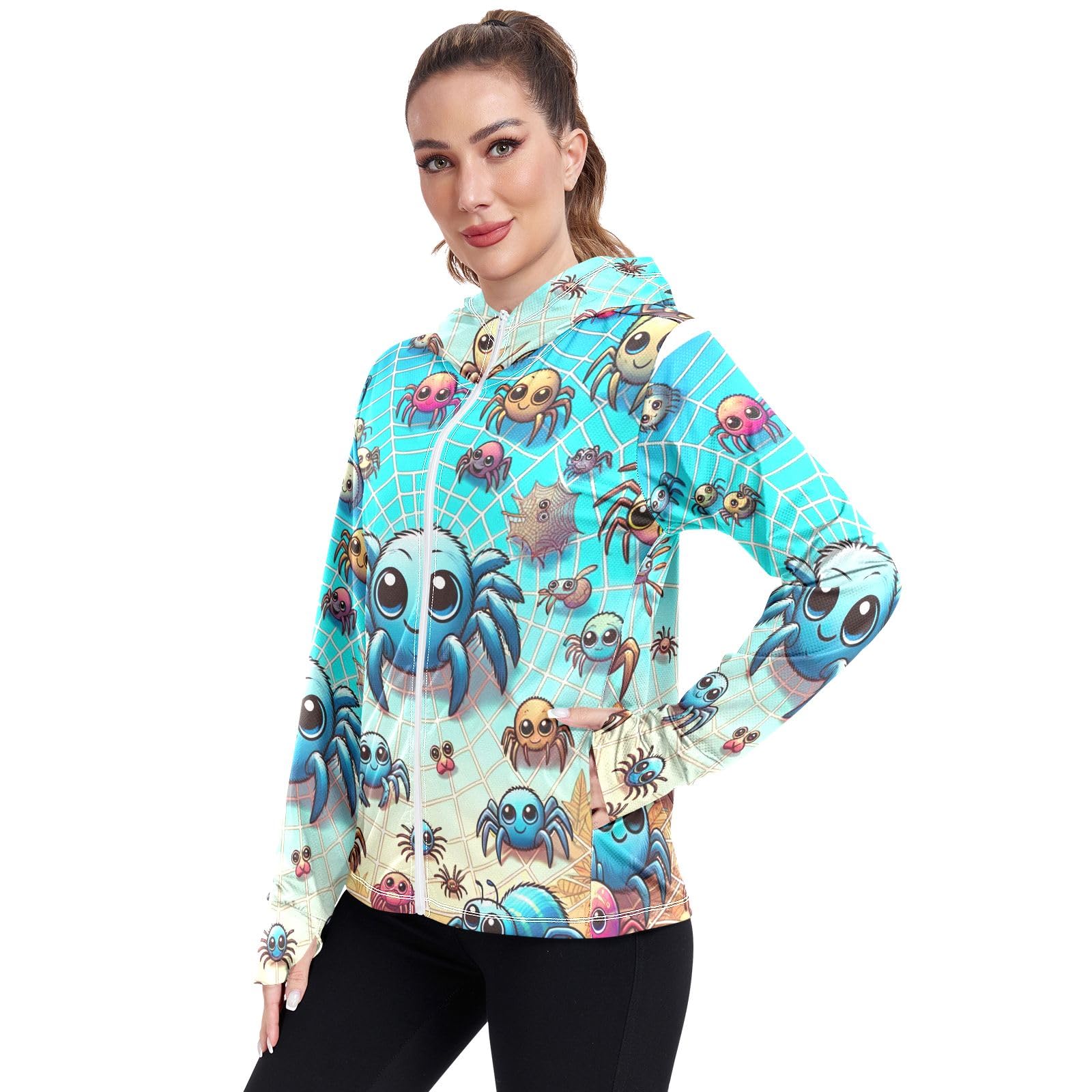 TSENQUE Cute Animals Womens Sun Protection Shirts Upf 50 Sun Protection Shirt Long Sleeve UV Cooling Hoodie Summer Clothing