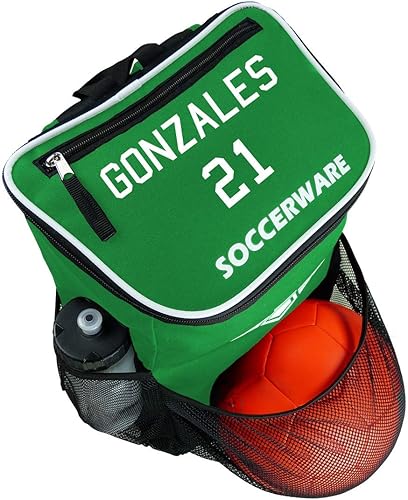 Miniatura 5 de Mochila de fútbol con compartimento para pelotas - Para niños y niñas  La bolsa se adapta a todos los equipos de fútbol y equipo de gimnasio (negro)