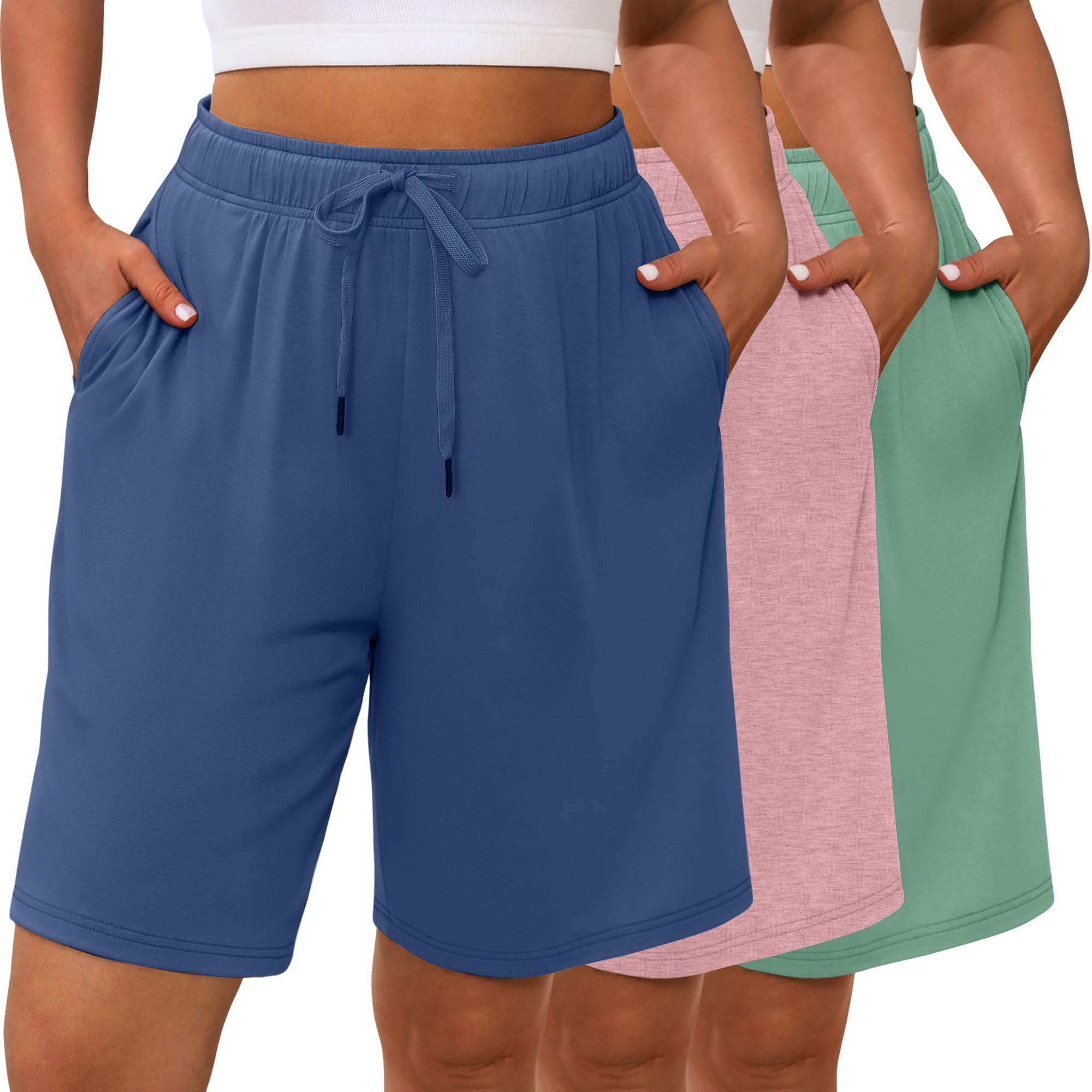Evervibe 3 Pack Women's Plus Size Bermuda Shorts