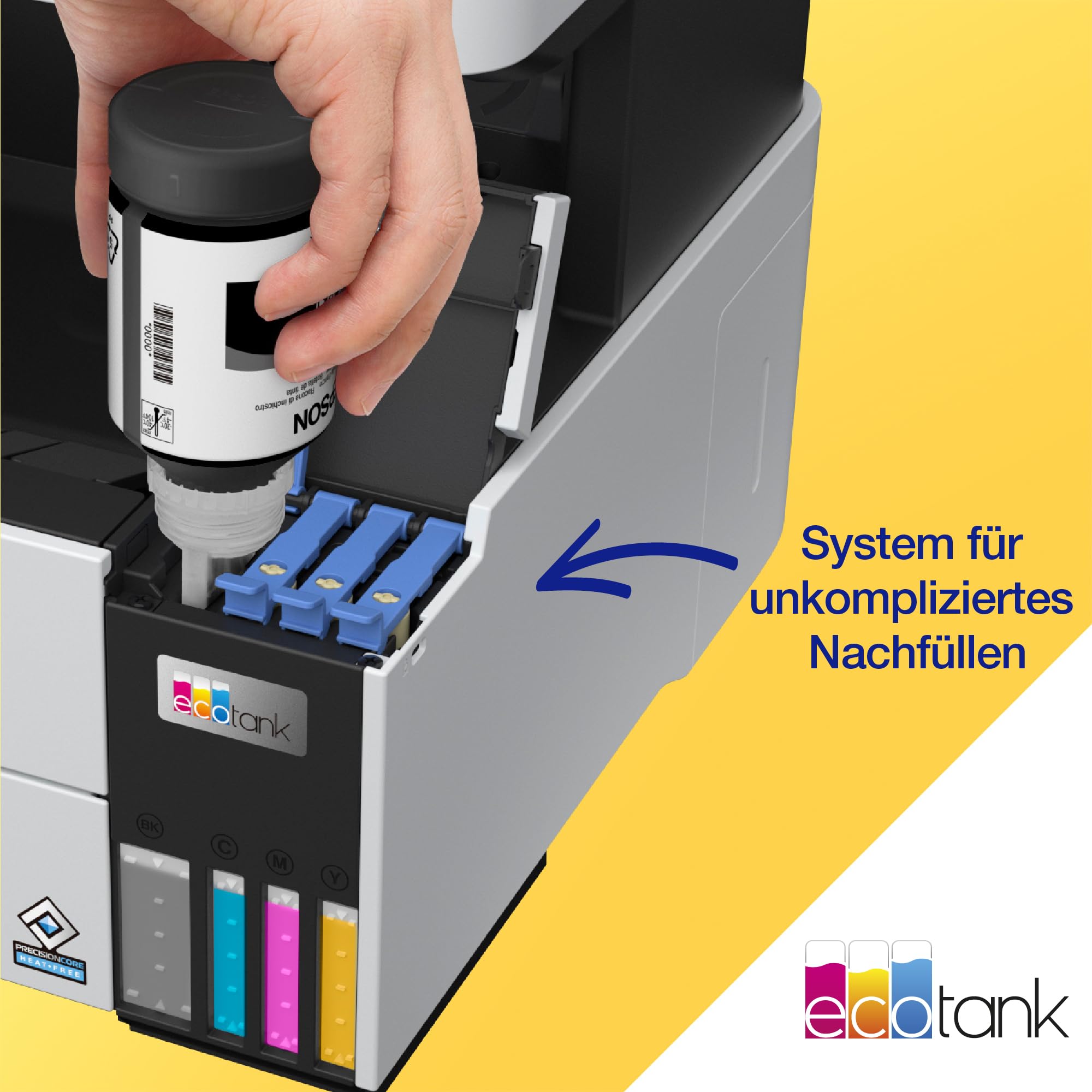 Epson EcoTank ET-5170 Tintentankdrucker | für kleine Büros & Unternehmen | WLAN & Ethernet | A4 | Drucken, Kopieren, Scannen, Faxen | Duplexdruck | 6.1 cm Touchscreen | ADF