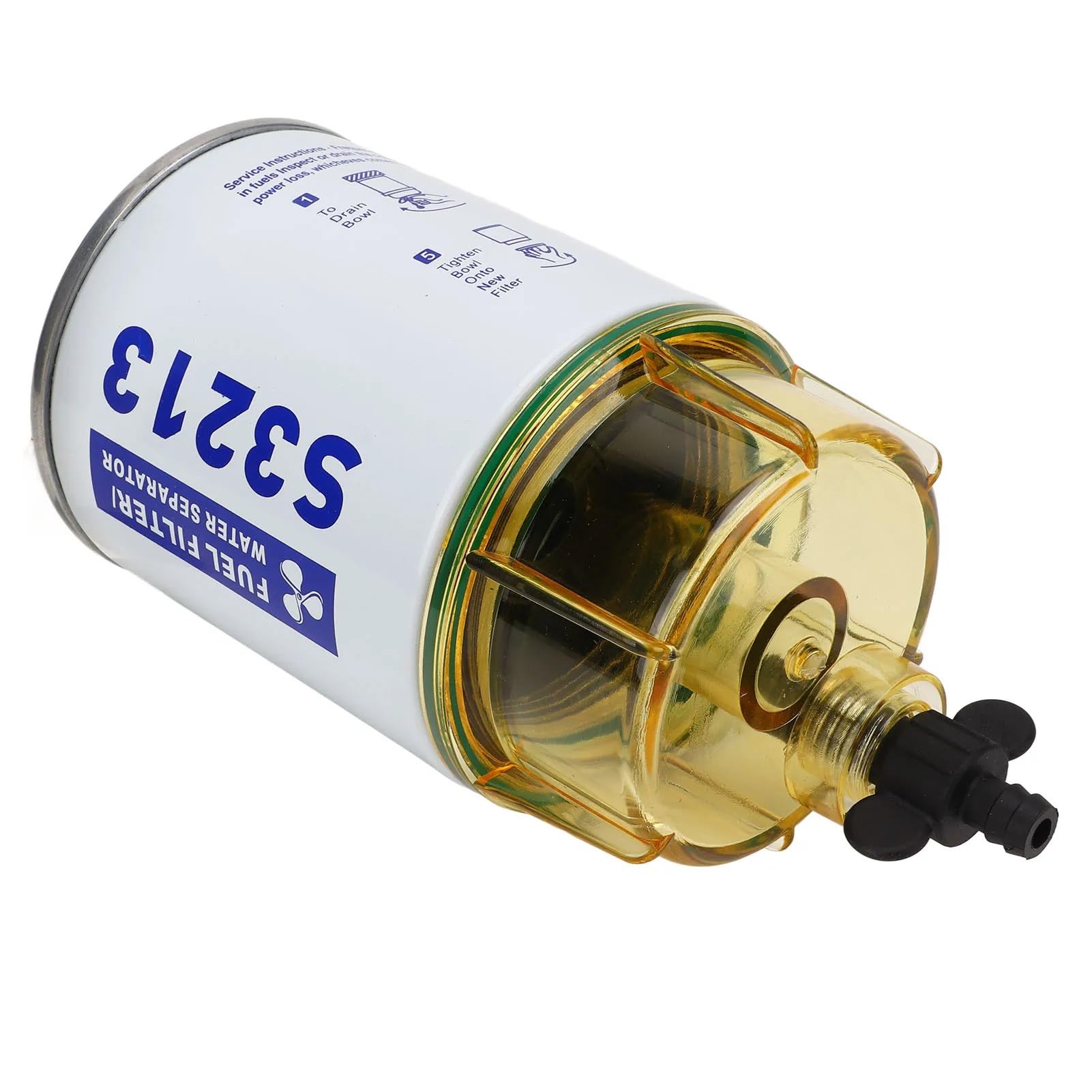 Filtro De Combustible Diésel para Coche, Separador De Agua S3213, Compatible con Motores Marinos Mercury Quicksilver Omc, Kit De Filtro De Combustible De 10 Micras.