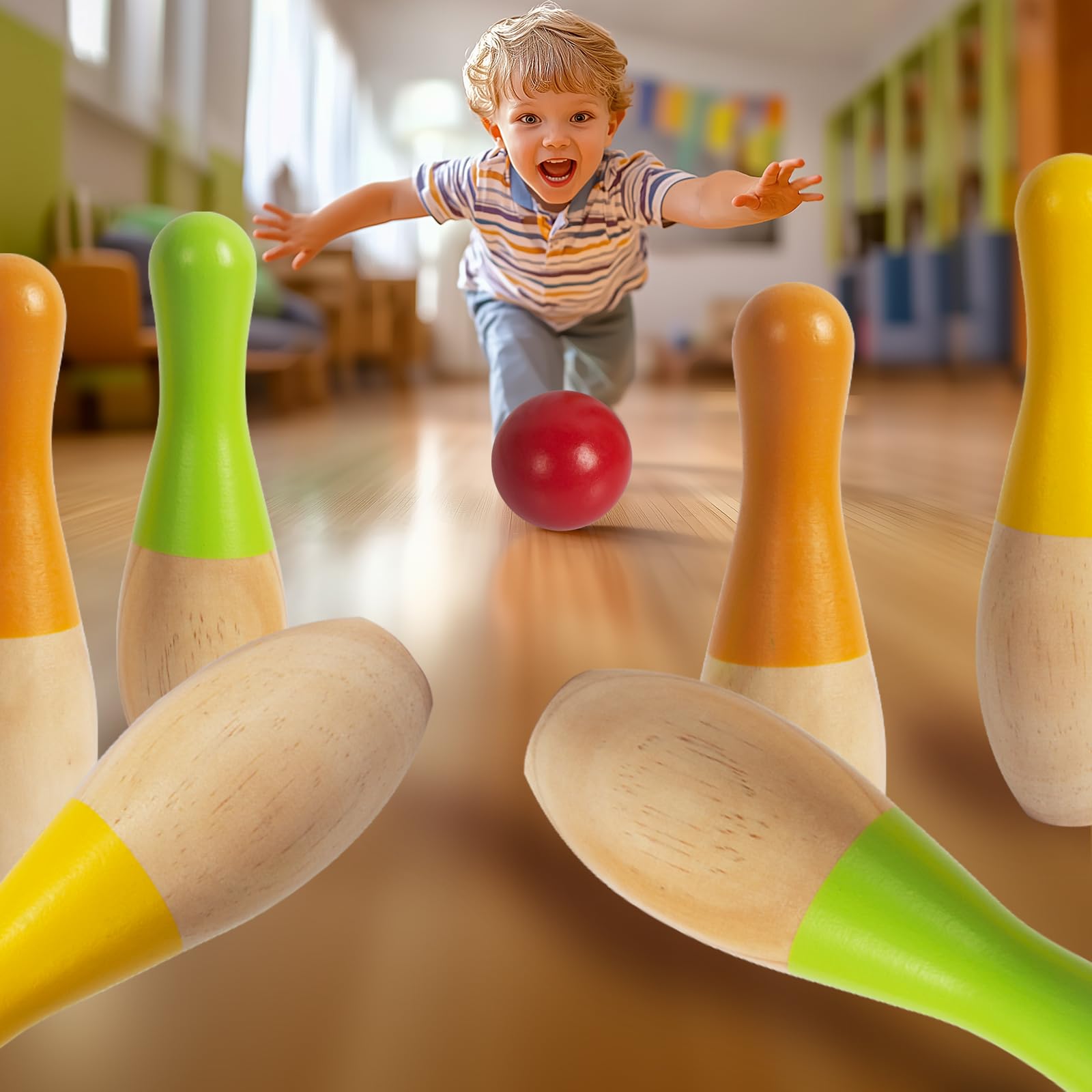 Jeu de bowling et pétanque en bois fabriqué en France dès 3 ans