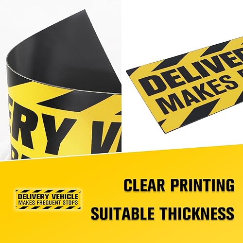 Miniatura 5 de Imán de coche naranja amarillo para vehículo de entrega hace que se detiene frecuentemente paradas entregan signo magnético 3.0x9.8 in