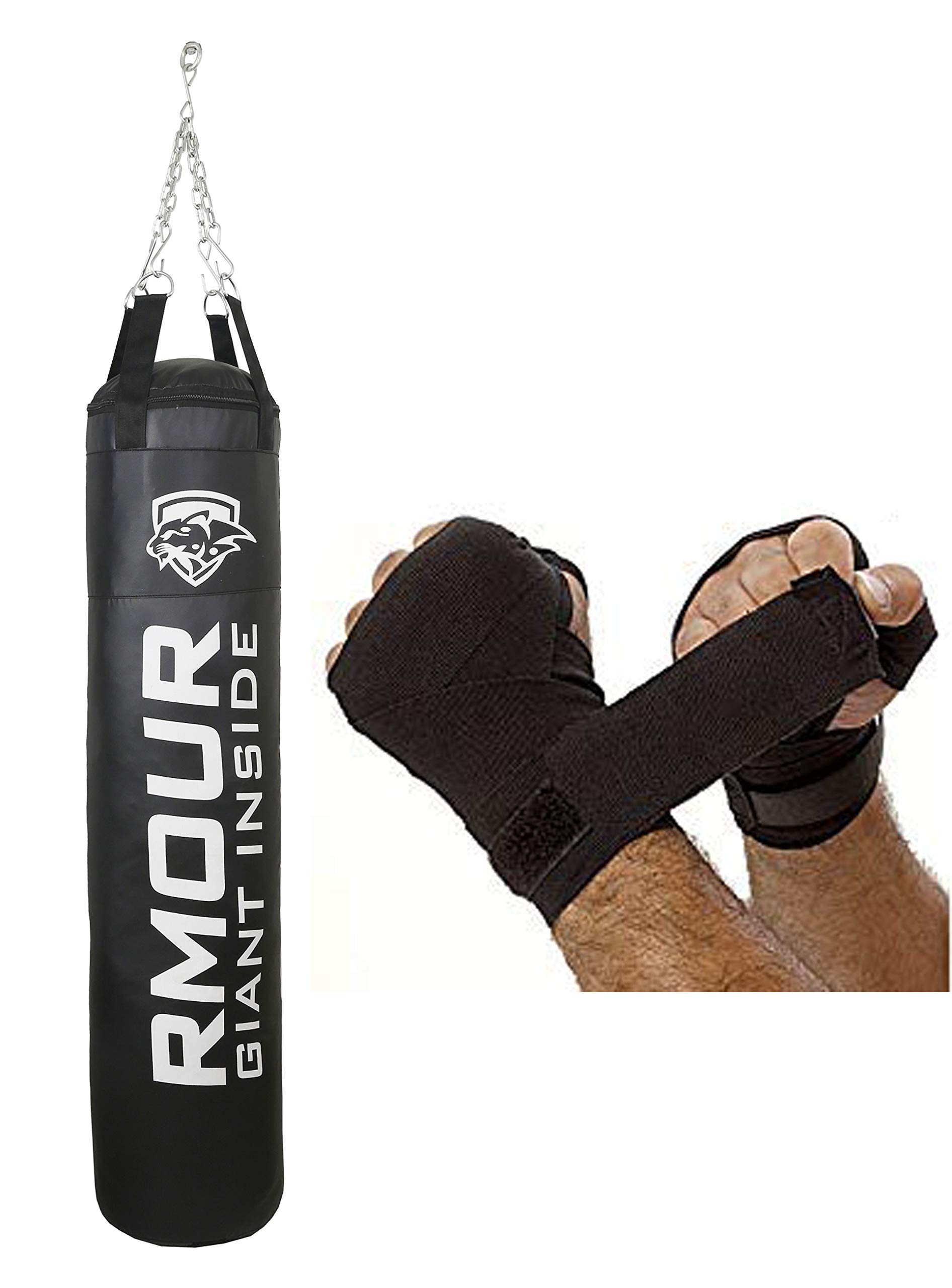 IWIN Our Black Unfilled Heavy SRF Synthetic Leather Punch Bag Boxing MMA Sparring Punching Training ickboxing MuDay Thai with Hanging Chain,Hand Wraps(Boxing Tape) (5 Feet) (B08JKQ8T1F) Amazon Price History, Amazon Price Tracker