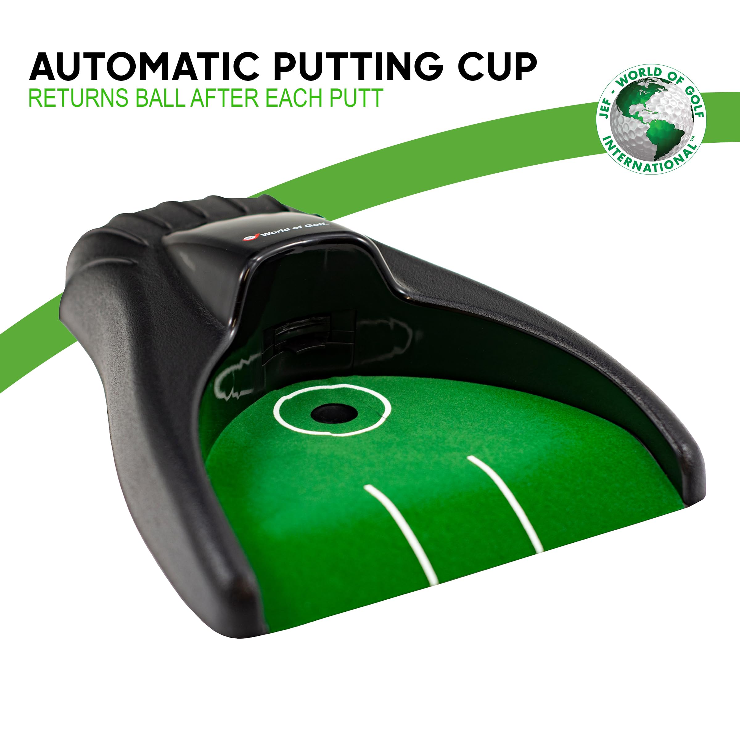 JEF WORLD OF GOLF Jr90 Automatischer Putting-Becher, Schwarz