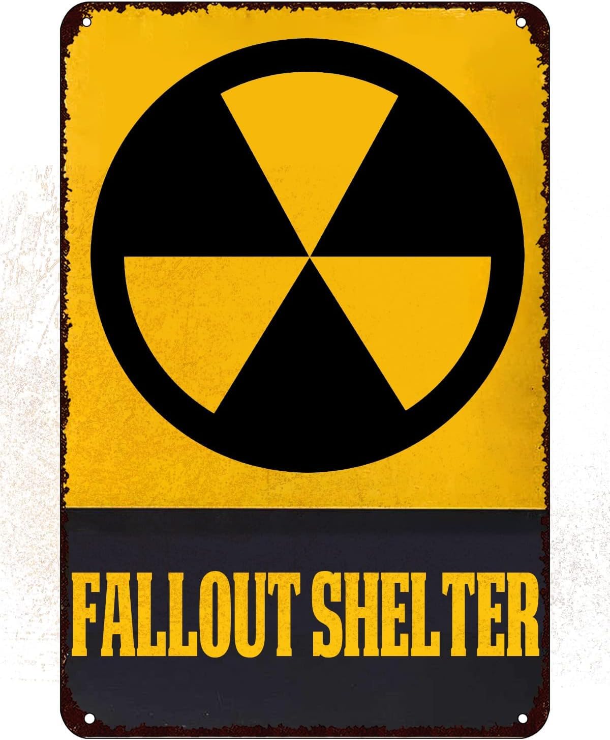 Sitrmgh Sign Funny Warning Nuclear Radiation Fallout Shelter Home Work Office Metal Tin Underground Garage Man Cave Decorative 8X12 Inch