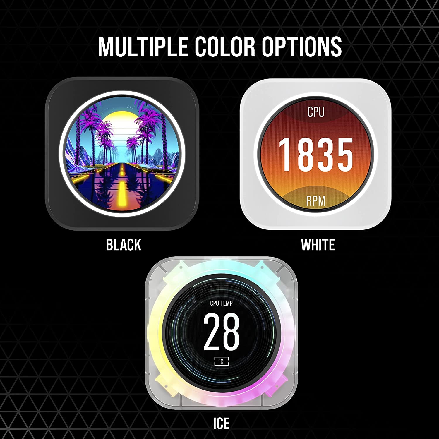 Corsair iCUE Elite CPU Cooler LCD Display Upgrade Kit (Custom IPS LCD Screen, 24-Bit Colour Depth, 16.7 Million Colours, 24 RGB LED Ring, CORSAIR iCUE Software Compatible) White