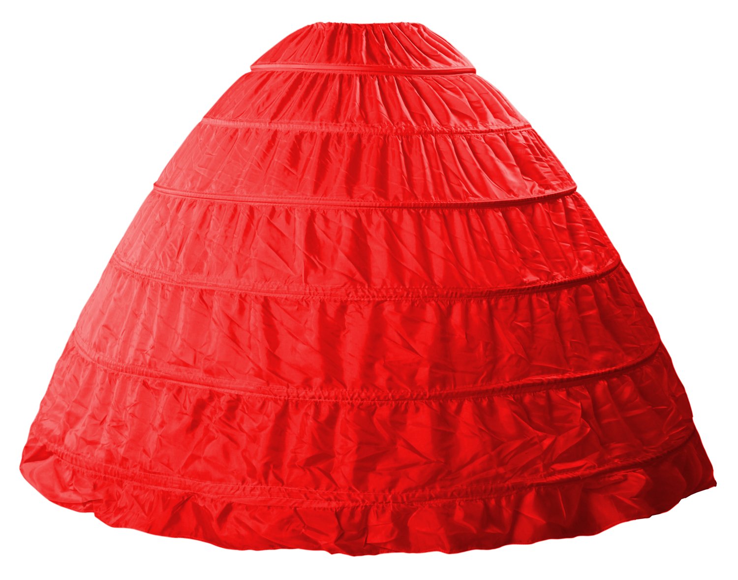 Wedding Petticoat 6 Hoop Wedding Hoop Skirt Wedding Crinoline Hoop Underskirt Shaping Full Slips a line Petticoat for Wedding Dress Prom Dress White Petticoat Adjust The Hoops (6 Hoop, Red)