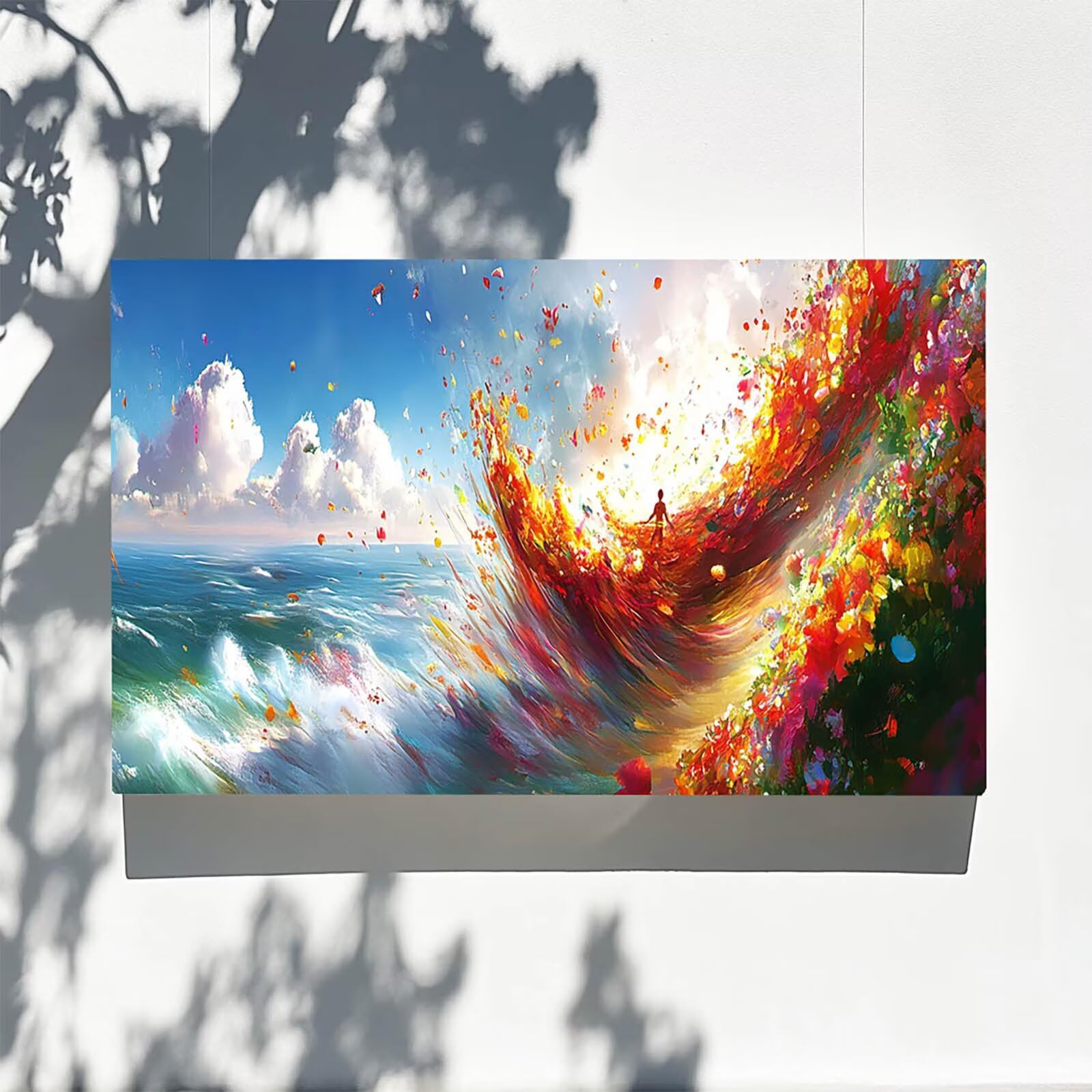 DIY Malen nach Zahlen Erwachsene Brandung Malen nach Zahlen ab 7 jahre Mädchen Blume Kreativ set für Erwachsene mit Leinwand Acrylfarben set und Pinsel,Bastelset zum Bemalen für Wanddeko 80X160cm 7-2-