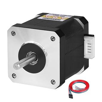 0.9 Nema 17 Stepper Motor 2 Phase High Torque 0.42Nm59.48ozin Bipolar 1.3A 2.5 42x48mm 4-Lead Shaft 24mm 5mm 42 Stepper Motor incl. Cable 1M for 3D Printer DIY Robot CNC Machine