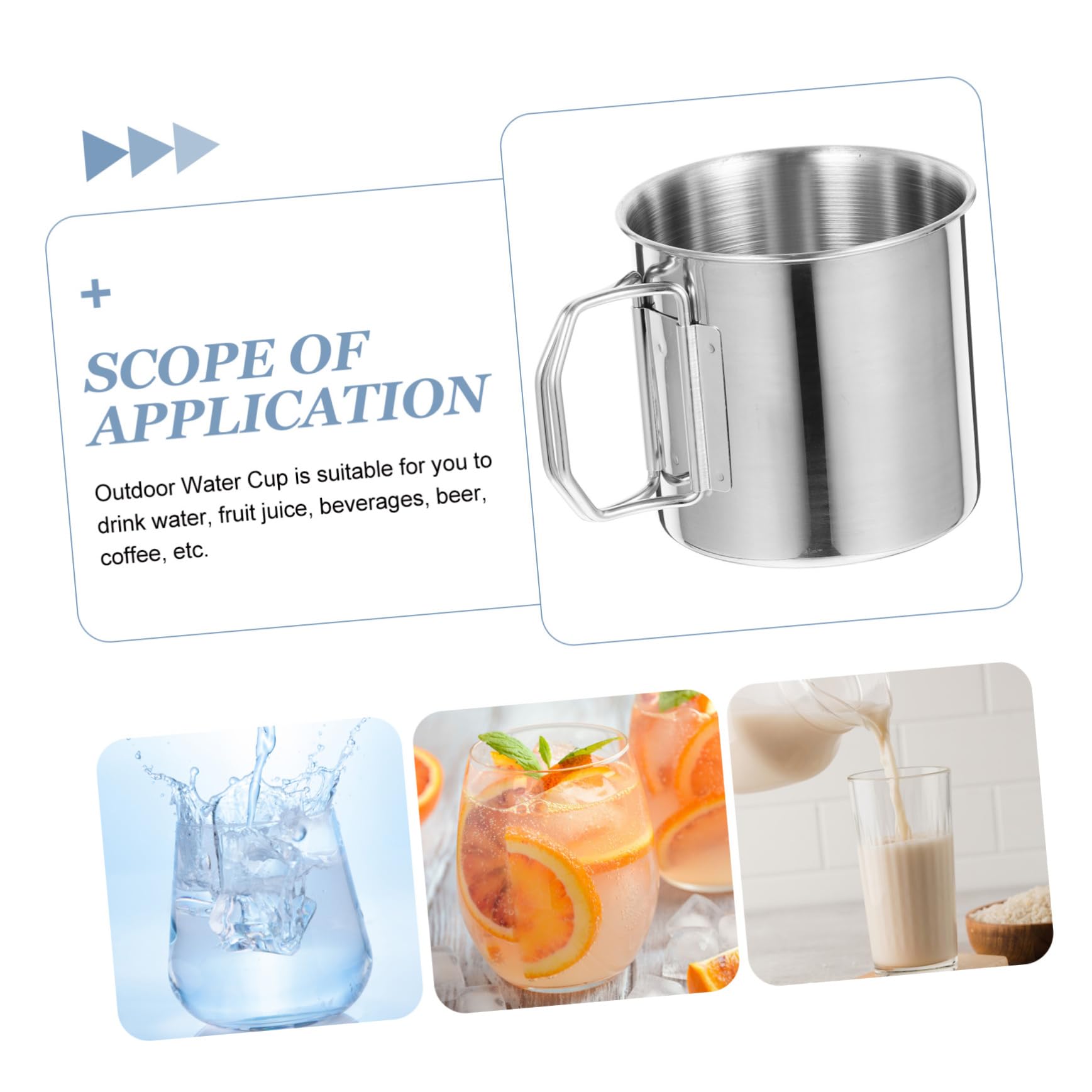 Toyvian 4 Ensembles Tasse De Camping Rétractable Acier Inoxydable De Mug Portable Pour Boissons Accessoire Pour Randonnée Activités Extérieures 2 Pièces * 4