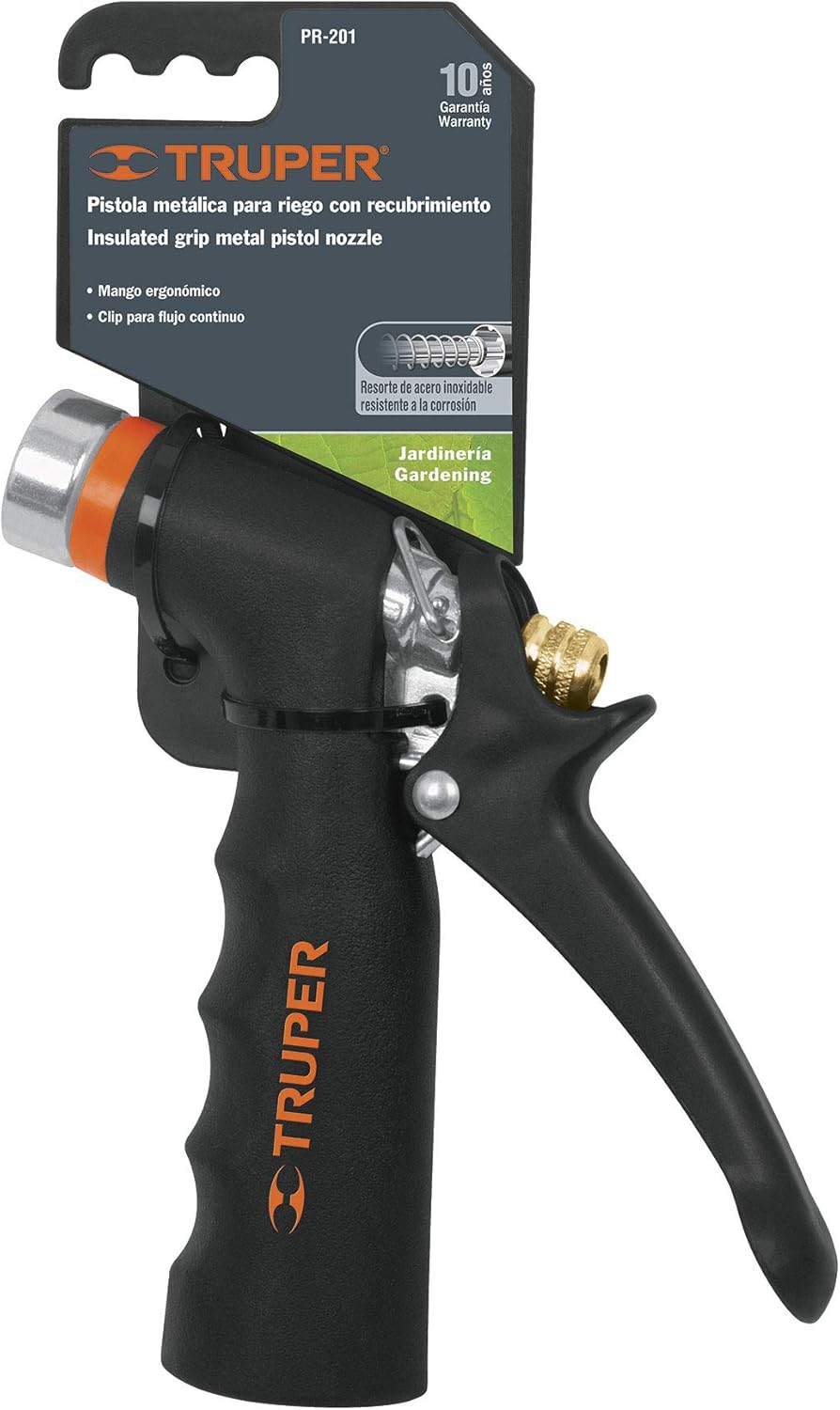 TRUPER PR-201 2-Pattern Comfort Grip Metal Hose Nozzle