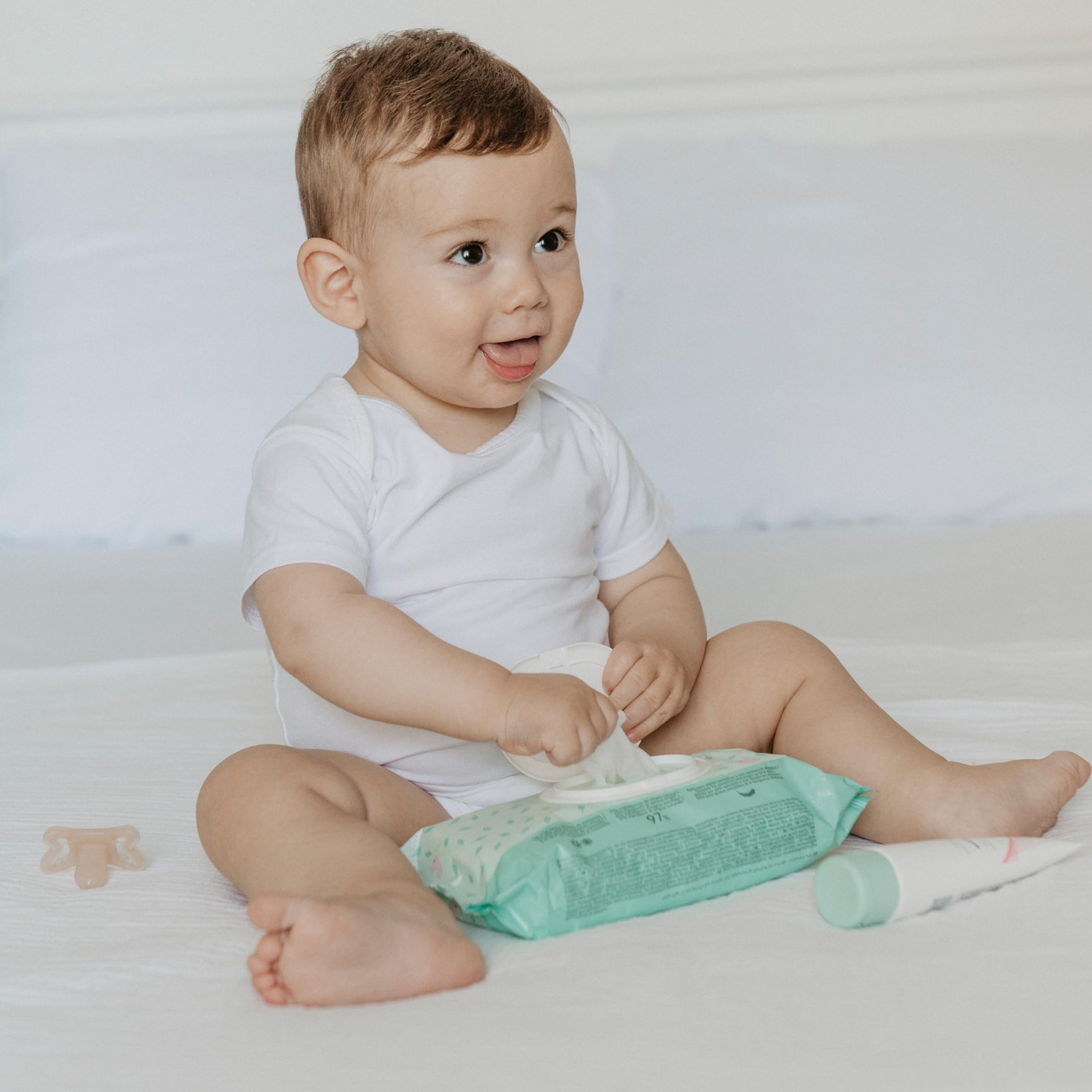 Suavinex Salviette Umidificate Idratanti Neonato 60 Pz con Aloe e Camomilla