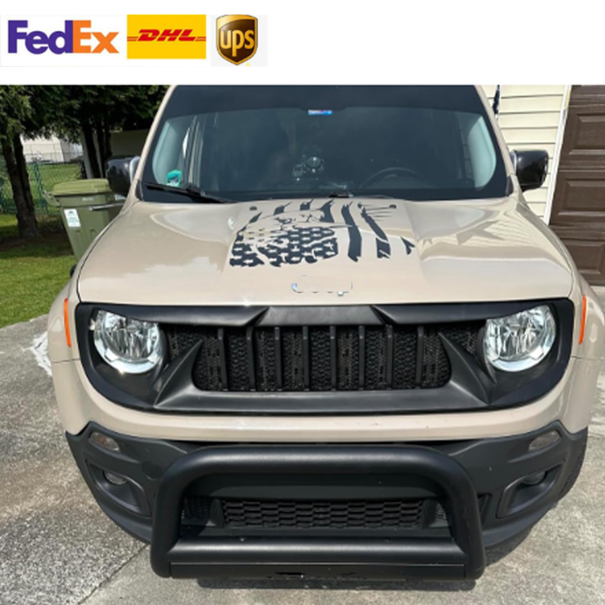 Grille De Pare-chocs Avant Centrale Pour Jeep Renegade 2015+ - Noire - Réf 5XB16SZ0AA