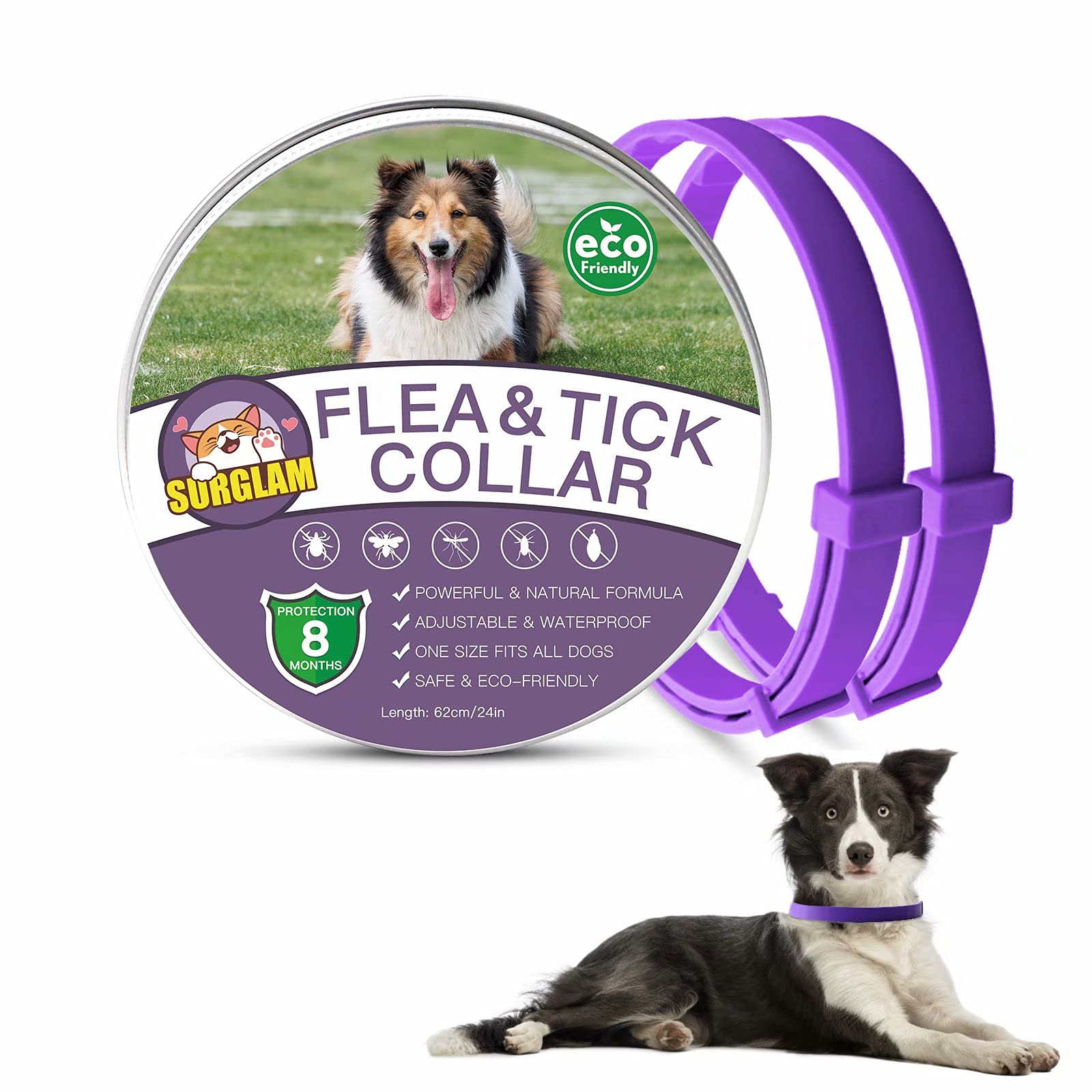 Collare Antiparassitario Per Cani - Protezione Da Pulci E Zecche Per 8 Mesi, Impermeabile, Taglia Unica 62cm - Foto 7