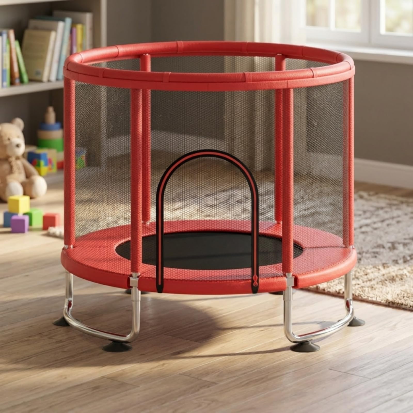 Ejercicio para Niños con Red Envolvente y Equilibrio con Patas Curvas con Ventosas Goma para Uso Seguro en Salones y Juego Interiores