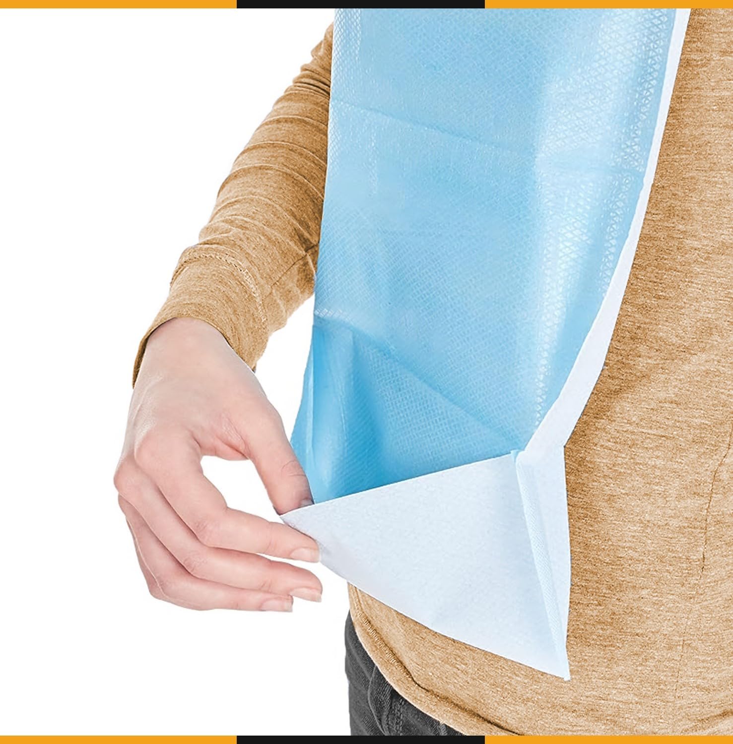 Baberos Adultos Desechables Impermeables 100 Pcs para Personas Mayores Pacientes