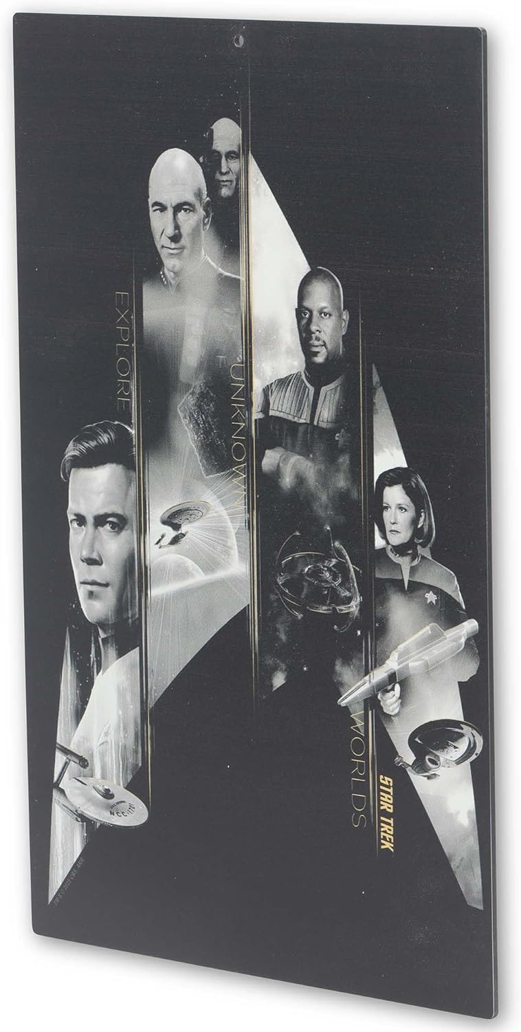 Star Trek Explore Unknown Worlds Metal Wall Decor - Iconic Star Trek Wall Art for Man Cave or Movie Room