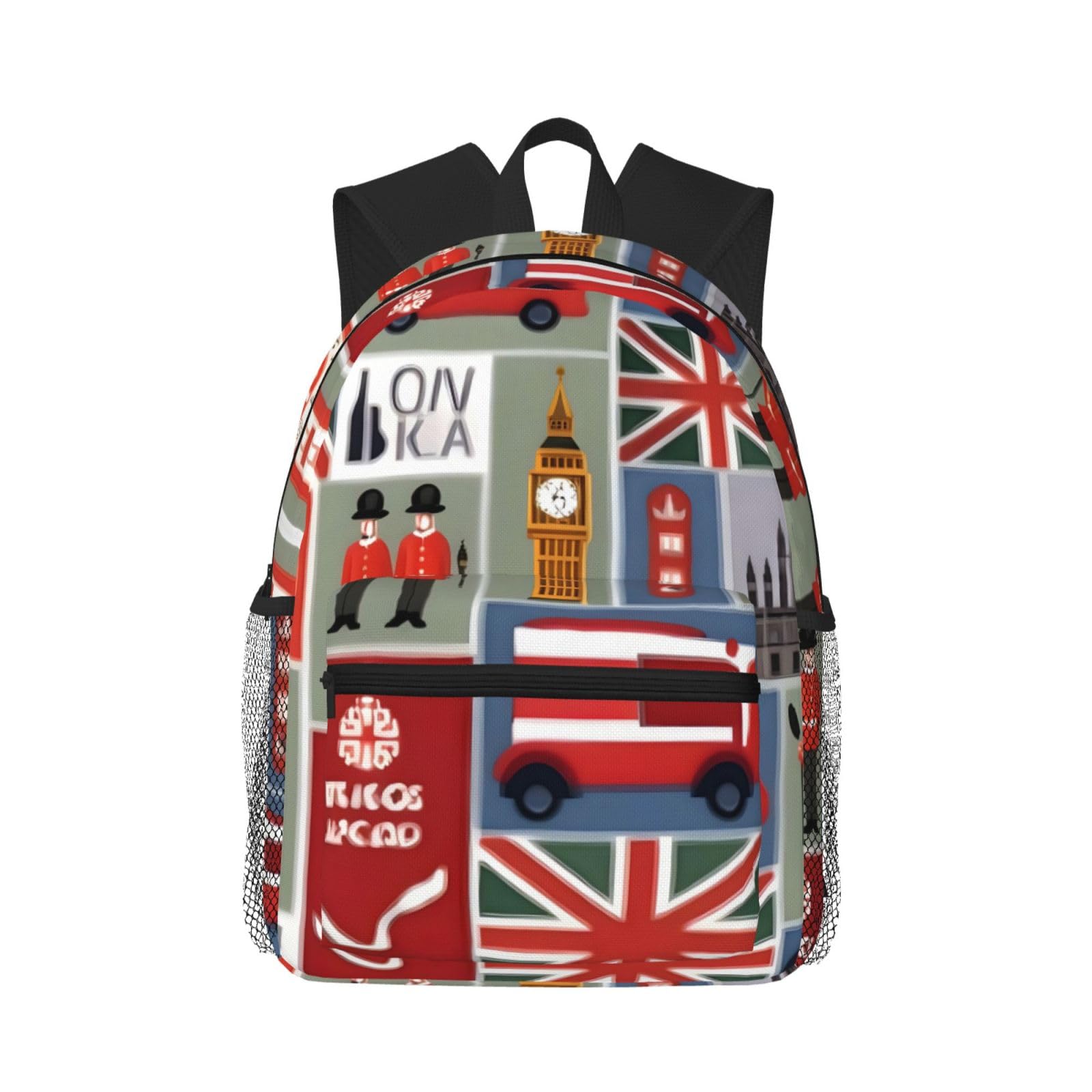 Sac à dos universitaire noir One Size léger style Angleterre - 8