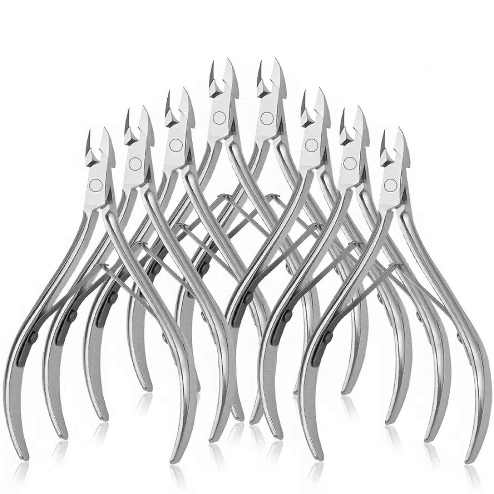 Ciseaux coupe-ongles en acier inoxydable, Kit de soins, dissolvant de peaux mortes, exfoliant, professionnel 10/5/2/1 pièces(10pcs)