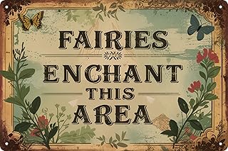 Vintage Metal Tin Sign 8x12 in Enchanted Fairy Magic Whimsical Wall Art ...