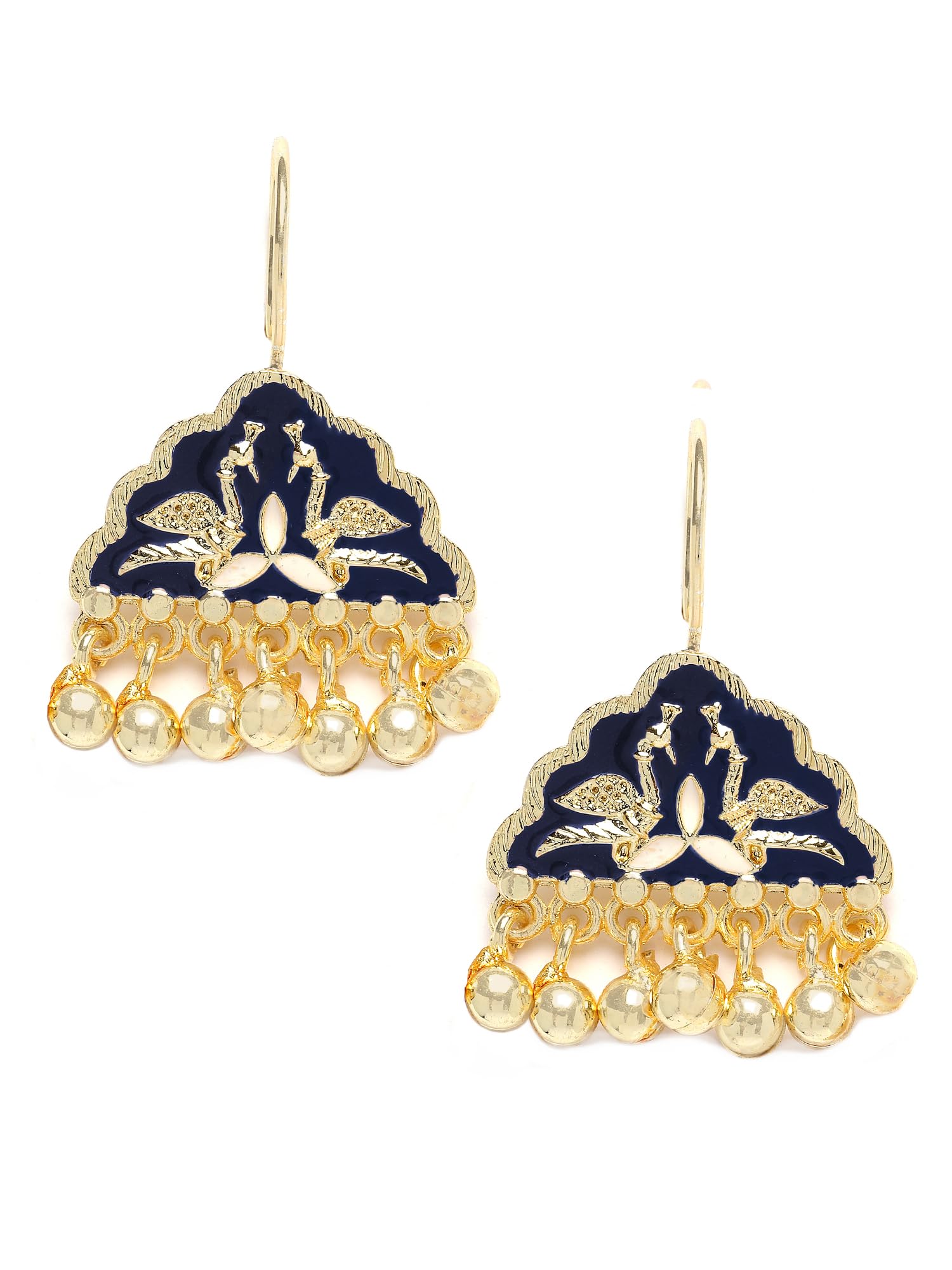 Karatcart Gold Plated Blue Meena Peacock Design Drop Earring for Women (B0CJVCQKLK) Amazon Price History, Amazon Price Tracker