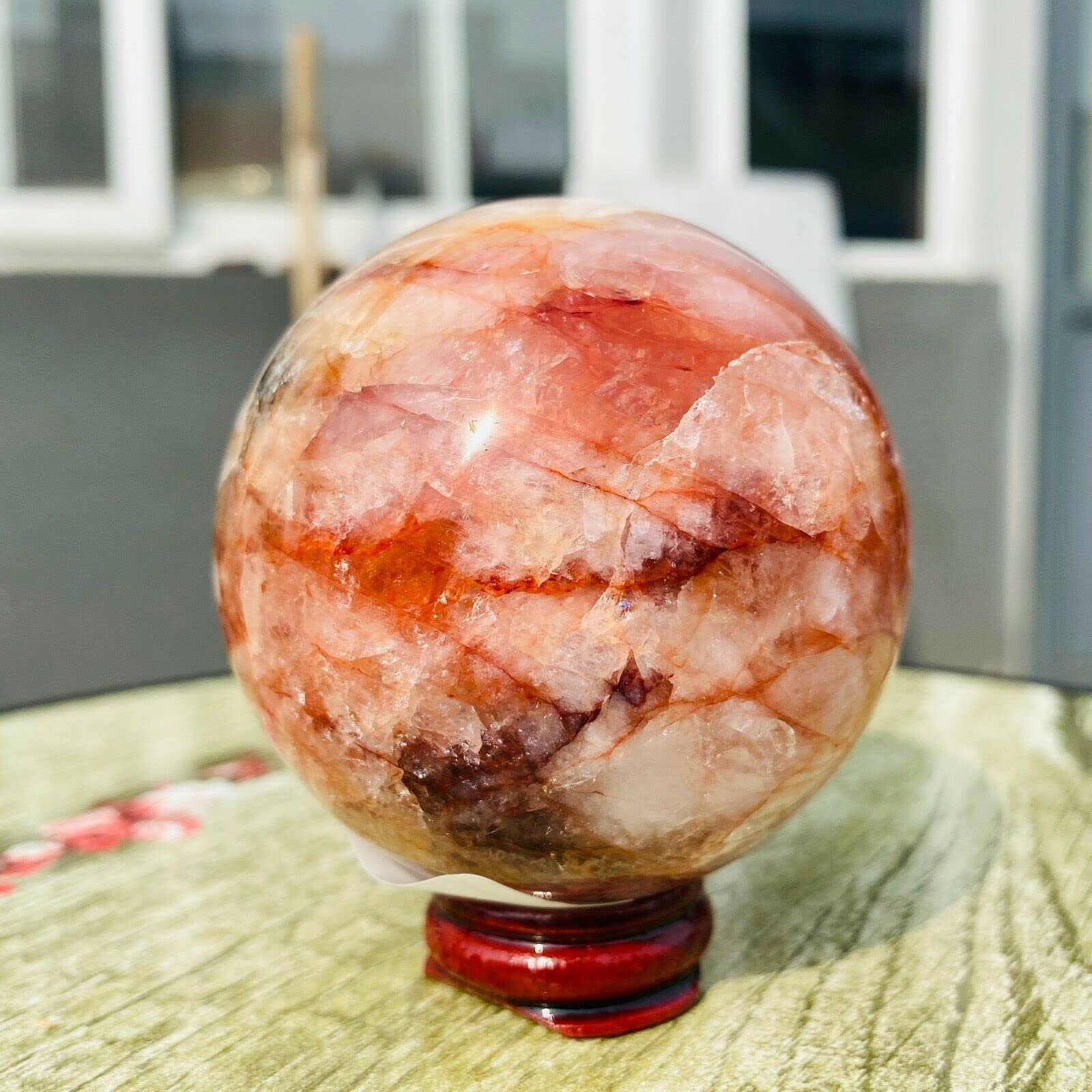 Amazon.co.jp: ナチュラル レッド ファイヤー クォーツ クリスタル