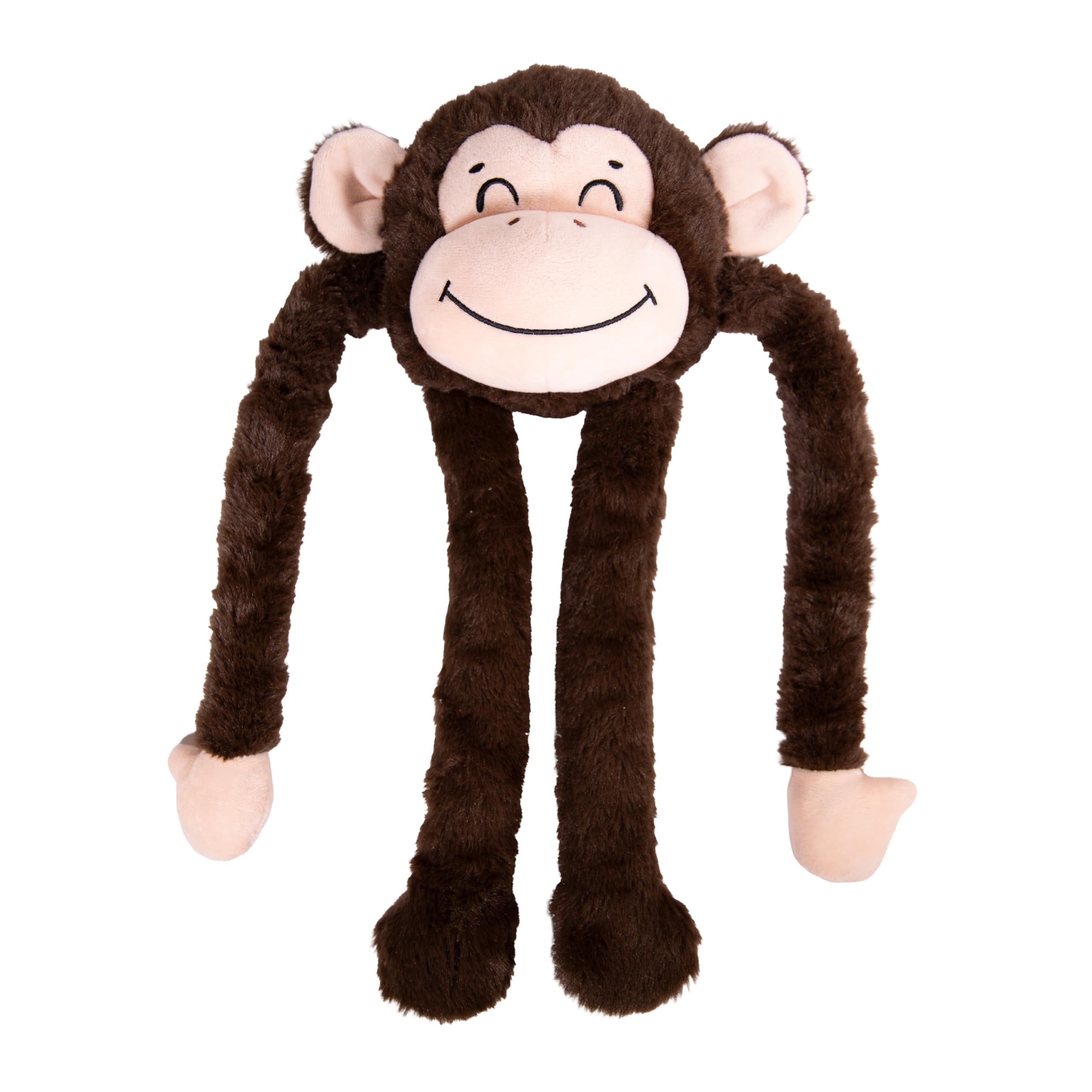 Rosewood Stretch Monkey Dog Toy with Extra-Long Arms – Hidden Squeaker, Interactive Tug-of-War & Fetch, Soft & Cuddly Plush Design for Medium and Large Dogs
