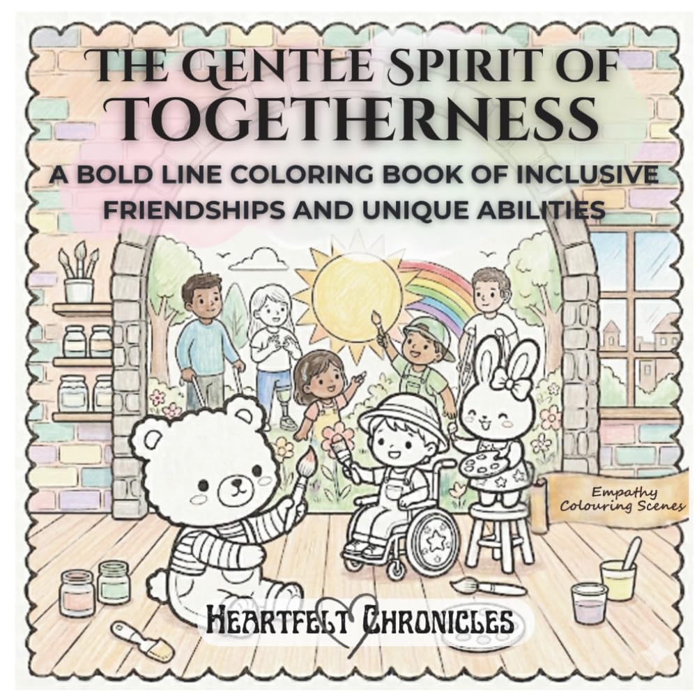The Gentle Spirit of Togetherness: A Bold Line Coloring Book Of Inclusive Friendships And Unique Abilities (Heartfelt Chronicles)