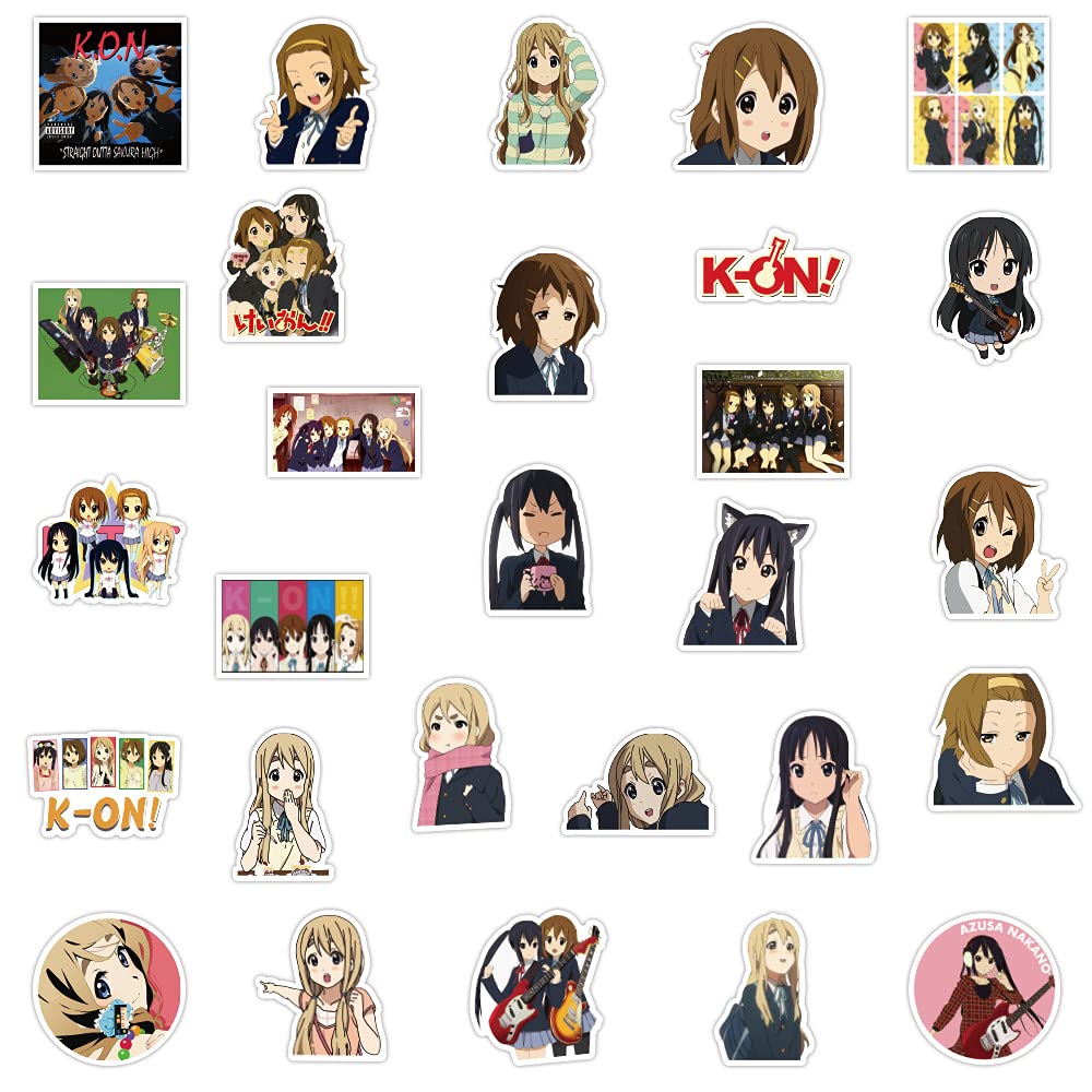 K-ON!! Sticker Pack 50pcs, Vinyl Sticker for Water Bottles Laptop Skateboard Notebook Gift for Adults Kids Teens - Image 4