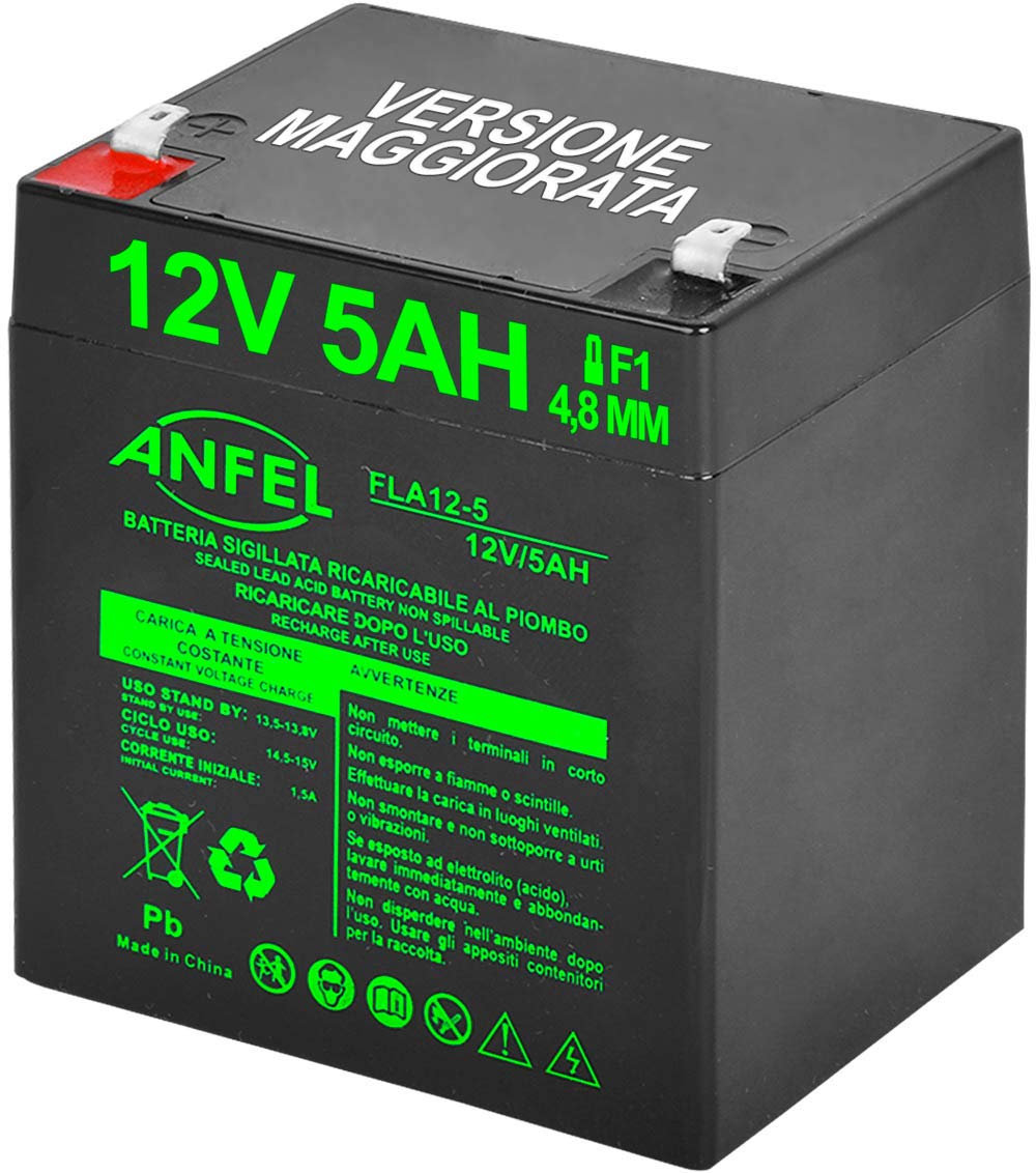 Batteria Piombo AGM 12V 10Ah - Per UPS E Sistemi Di Sicurezza, Ricaricabile