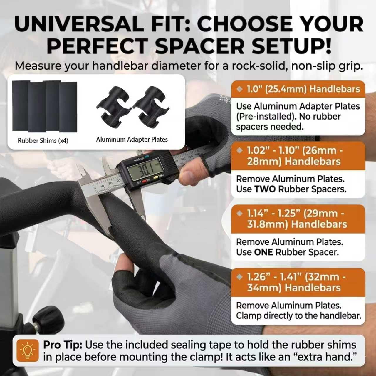 1 Pair U-Handlebar Extender for Indoor Spin Bikes,Get a Comfortable Upright Ride & Multiple Grip Positions to Relieve Strain.