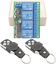 DieseRC 12V 24V 4 Canali Relè Wireless Interruttore di Controllo Remoto DC 6-30V 433Mhz RF Modulo Ricevitore Universale 4CH con 2 Trasmettitori, per Luci, Porta del Garage, Motore, Fai da Te