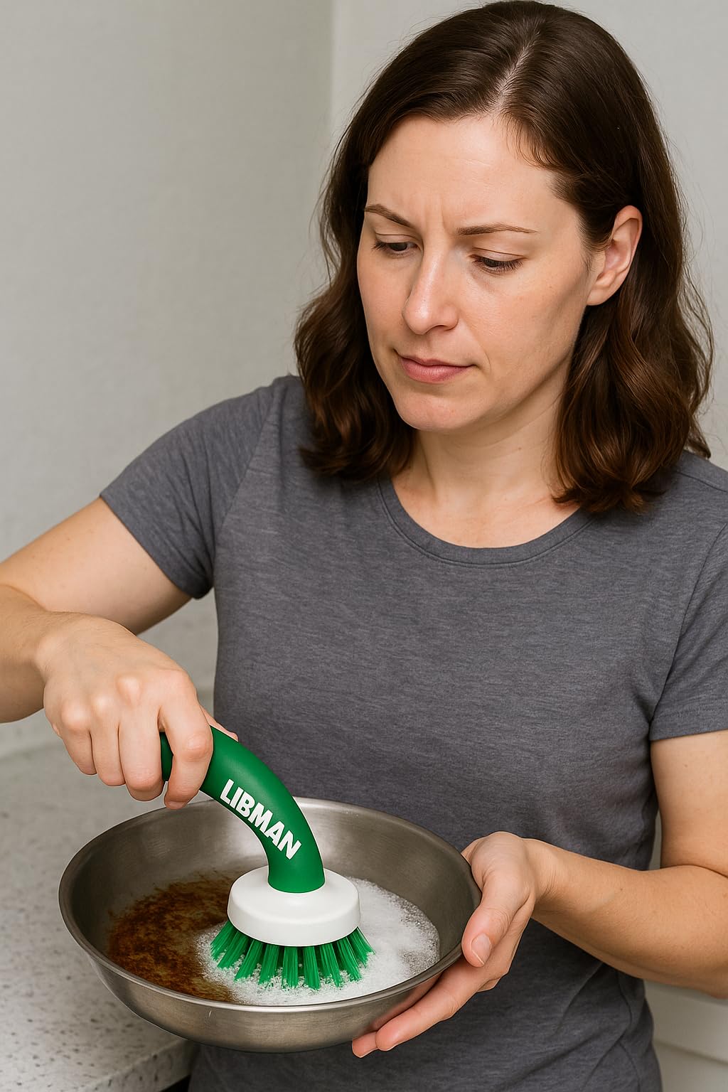 Cepillo de cocina curvado, cepillos de limpieza para fregar, limpiador ergonómico de platos, 3 unidades