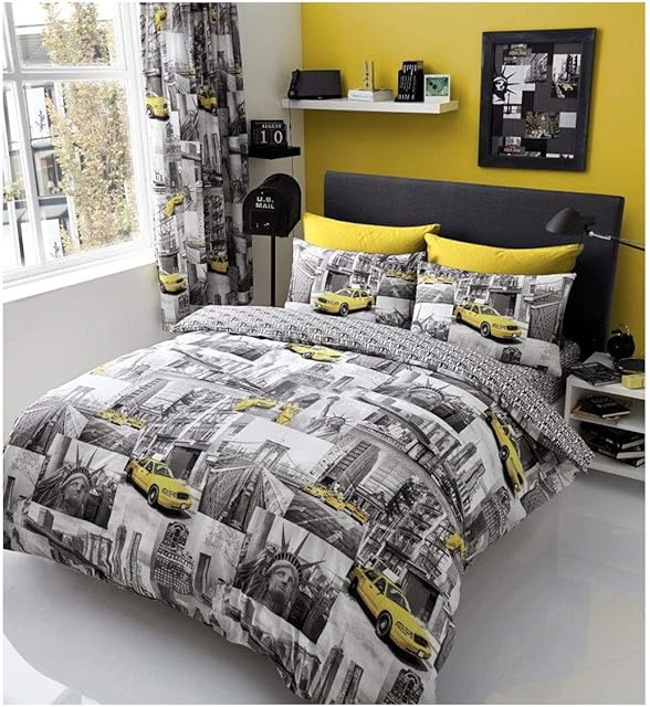 GC GAVENO CAVAILIA Printed Duvet Quilt Covers, Polycotton Fabric Cars Bedding Double Bed Set, 3PCs Breathable Comforter Sets, Multicoloured