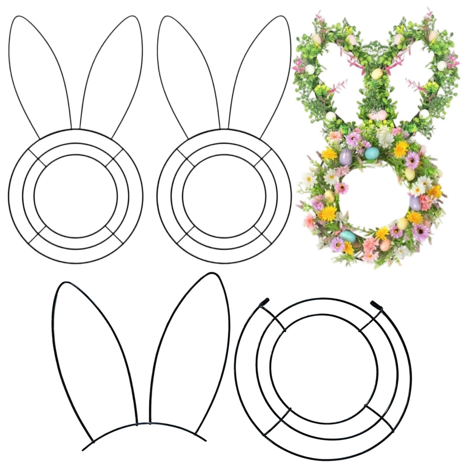 Cadre de couronne de printemps en lot de 4 pièces pour Pâques