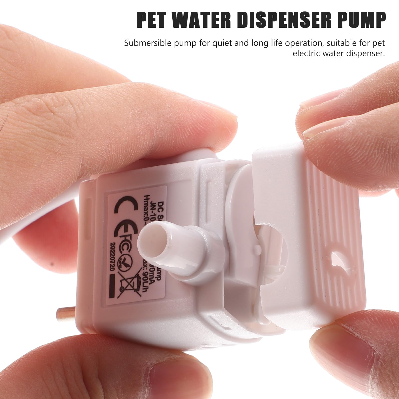 ibasenice Bomba de Repuesto Sumergible para Fuente de Agua de Gatos, Bomba de Agua para Mascotas Luz Led, Antivacío y Ajustable, 5v 1a USB, Silenciosa para Bebedero de Gato