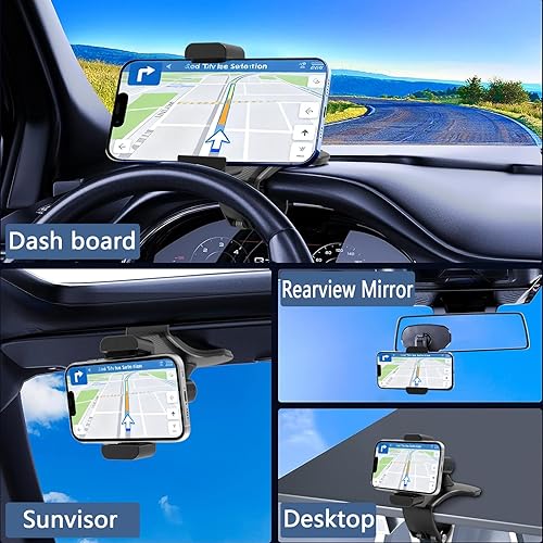 Miniatura 3 de Soporte universal de teléfono para tablero de instrumentos 360, fácil de ajustar, diseño de clip sin daño, soporte de teléfono para automóvil,
