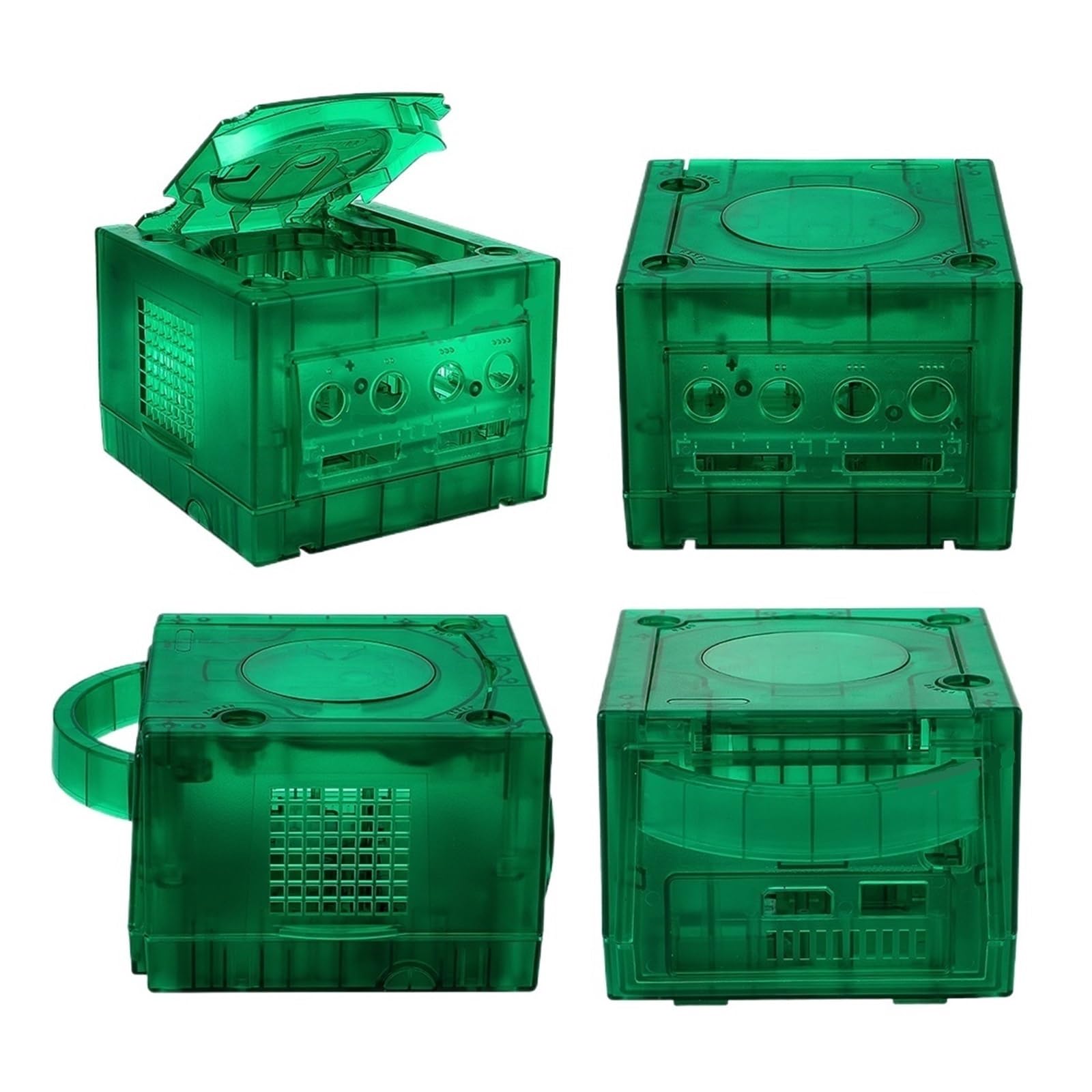 5COLOR Przezroczyste Pudełko Zastępcze Obudowa Konsoli Do Gier Wideo Retro Obudowa Shell Case - Kompatybilny Z Nintendo Gamecube - Kompatybilny Z NGC DOL-101/DOL-001(TRN Green)