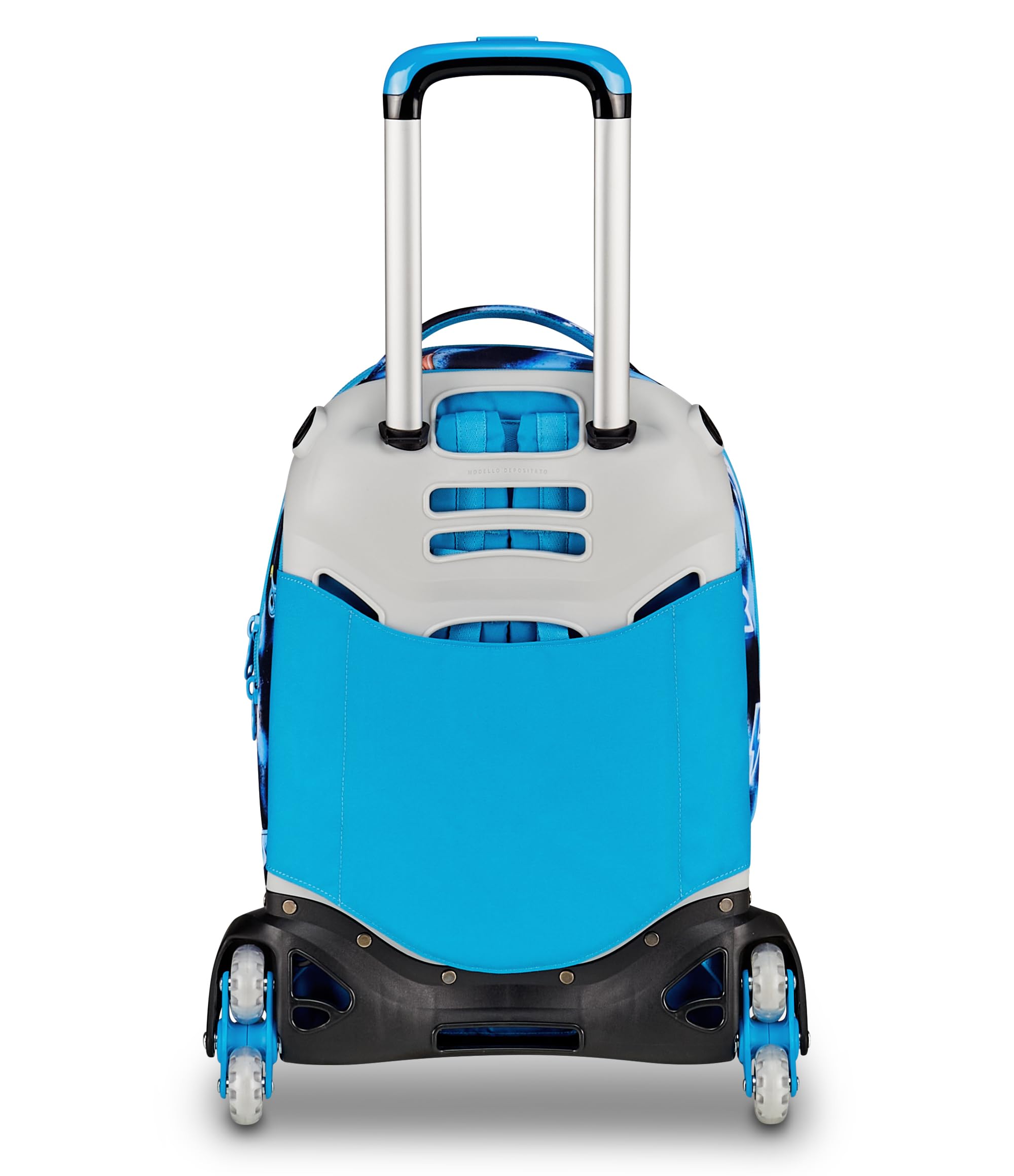 SJ GANG STYLE JAM GANG Trolley Jack 8 ruote GLOWGAME, Blu, 34L, Scomponibile, Cross-over System, 3 in 1, Spallacci a scomparsa, Tasca portaborraccia, Barra regolabile, Scuola elementare, Bambino