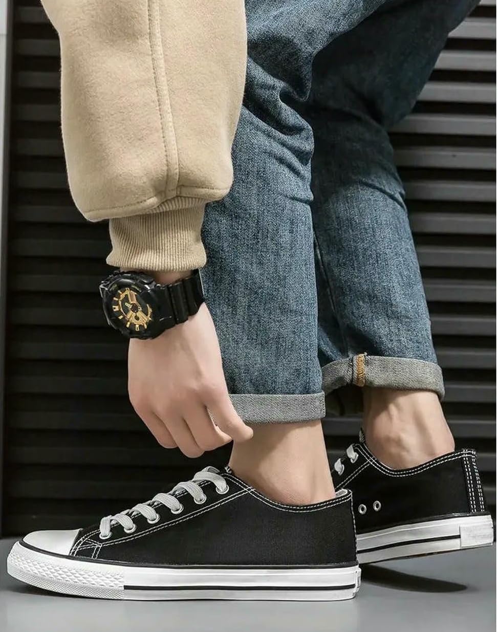Sneaker Donna Tela,Scarpe Basse da Donna con Lacci, Suola in Gomma, Tinta Unita, Primavera Autunno, Adulto