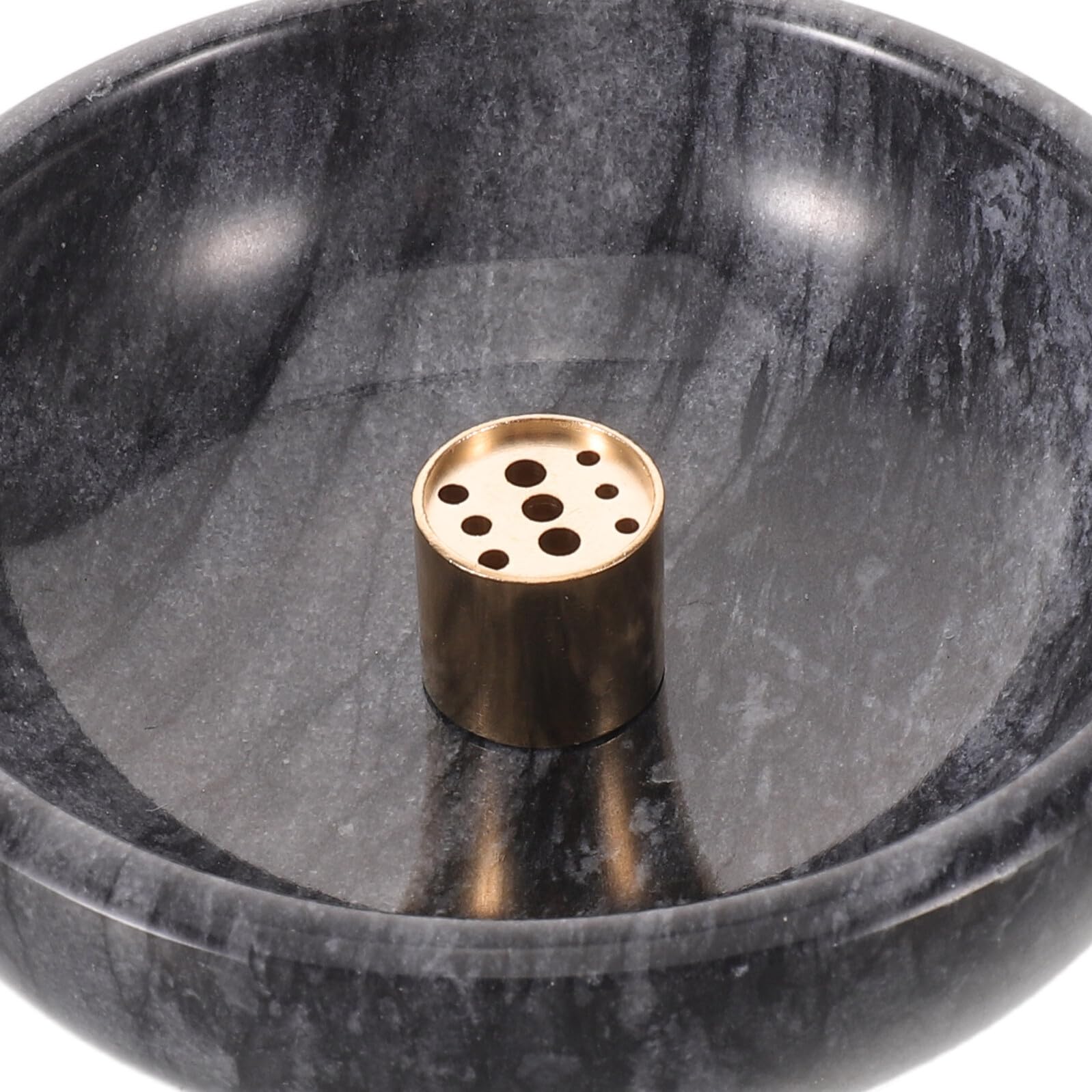 Toyvian Soporte Vertical para Varitas de Incienso Negro Bandeja Recogecenizas de Mármol, Quemador de Incienso Cónico y Cuenco para Sahumar Hierbas Aromáticas, Adecuado para Decoración